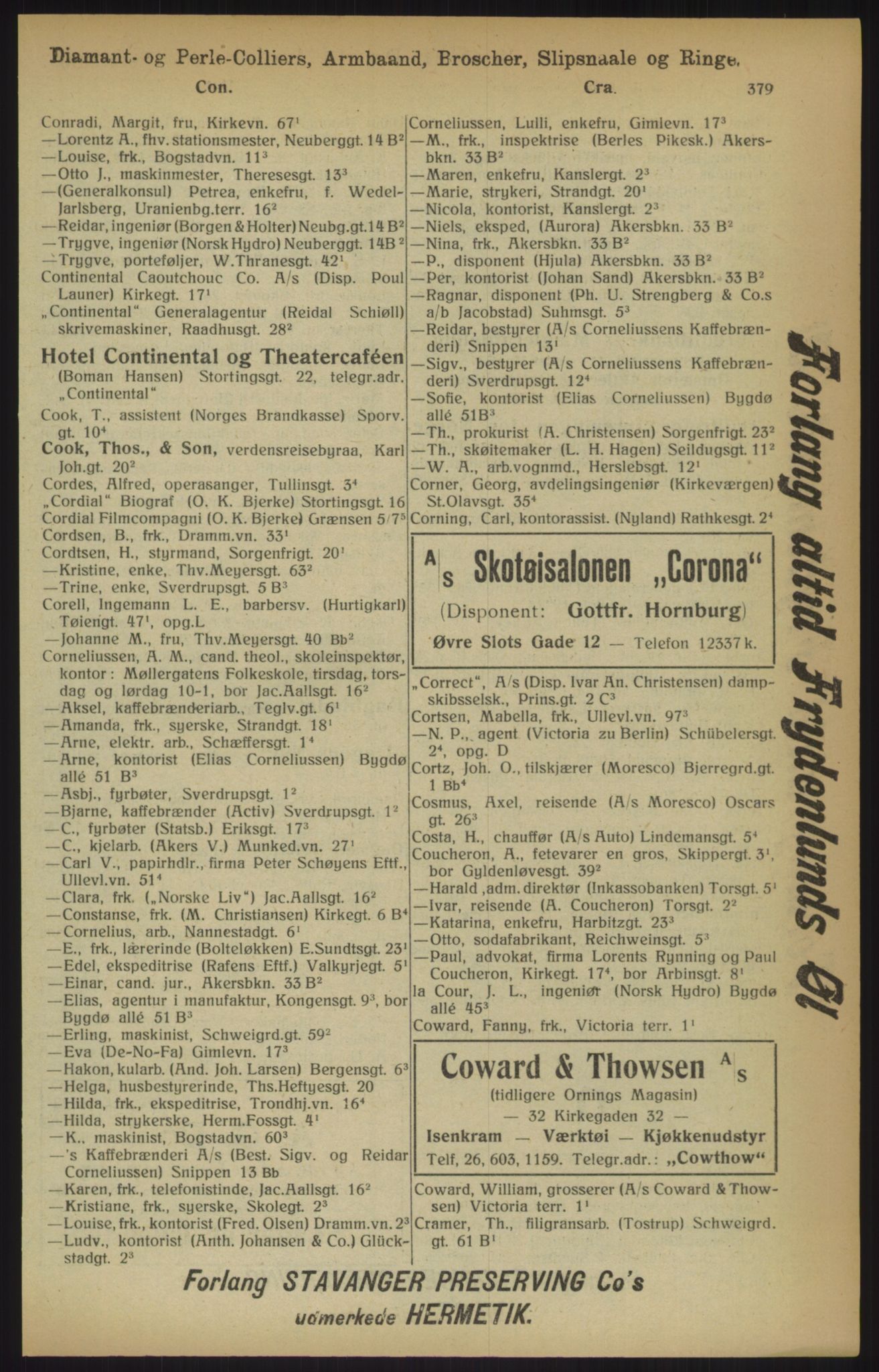 Kristiania/Oslo adressebok, PUBL/-, 1915, s. 379
