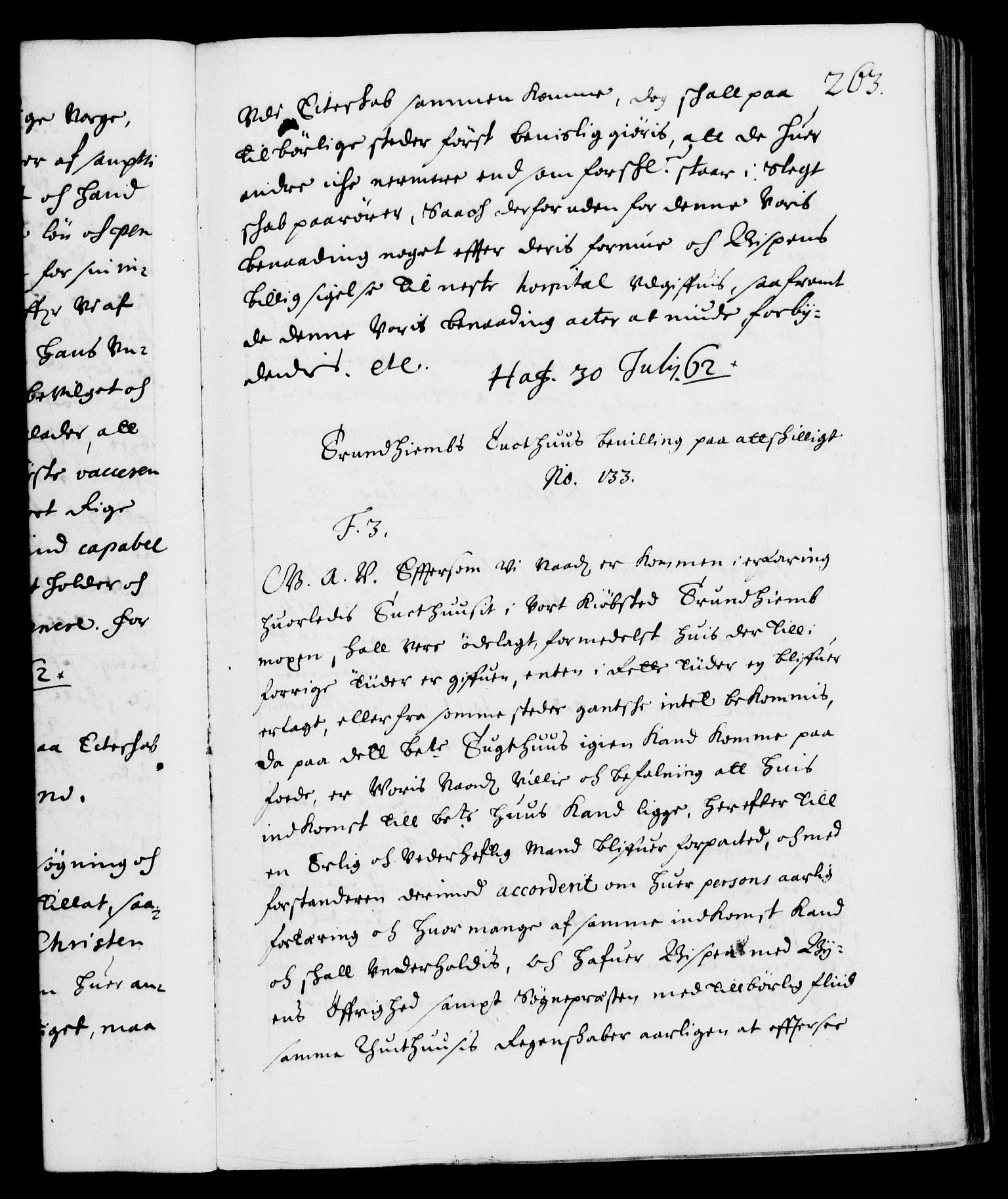 Danske Kanselli 1572-1799, RA/EA-3023/F/Fc/Fca/Fcaa/L0010: Norske registre (mikrofilm), 1660-1670, s. 263a