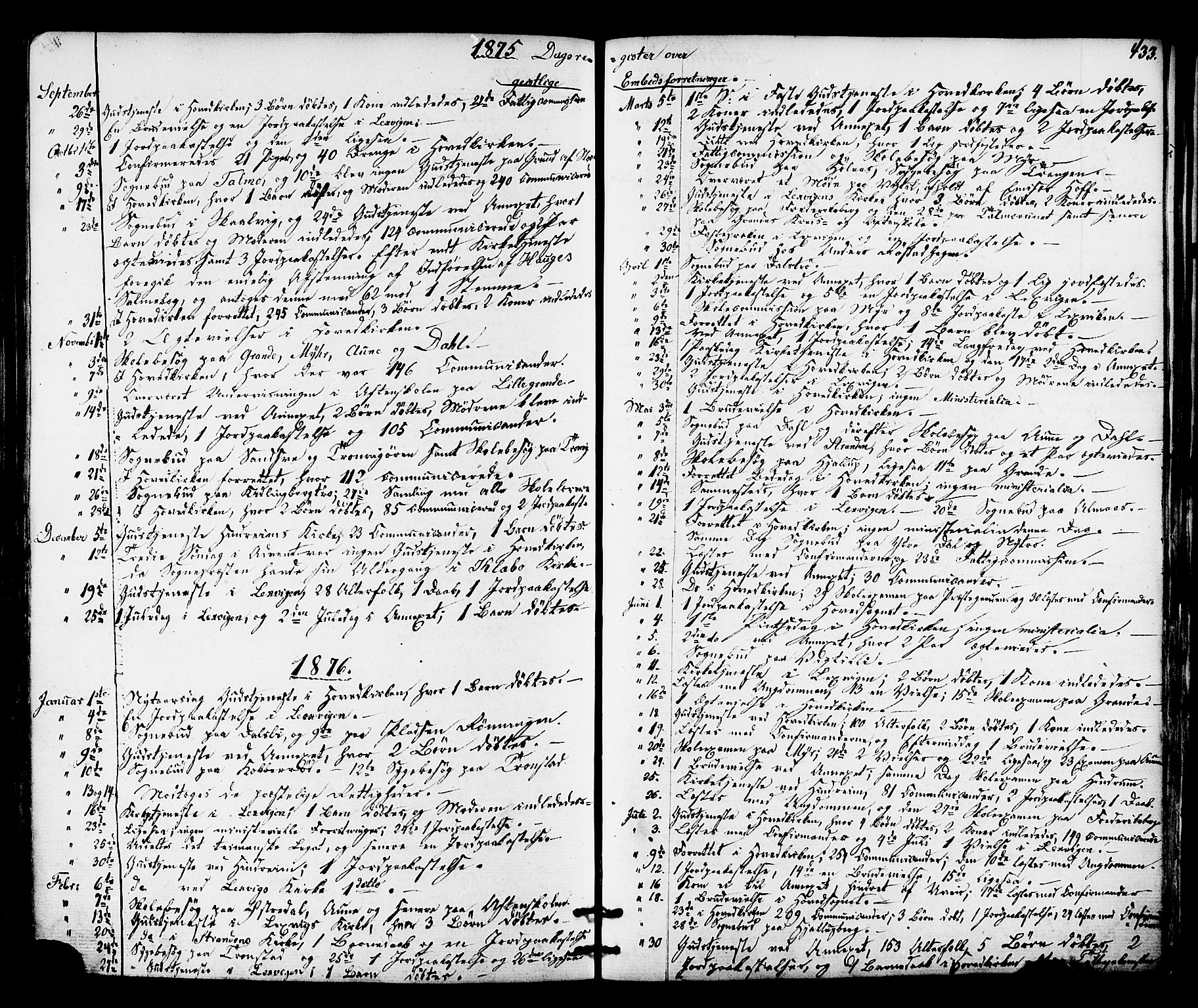 Ministerialprotokoller, klokkerbøker og fødselsregistre - Nord-Trøndelag, AV/SAT-A-1458/701/L0009: Ministerialbok nr. 701A09 /1, 1864-1882, s. 433