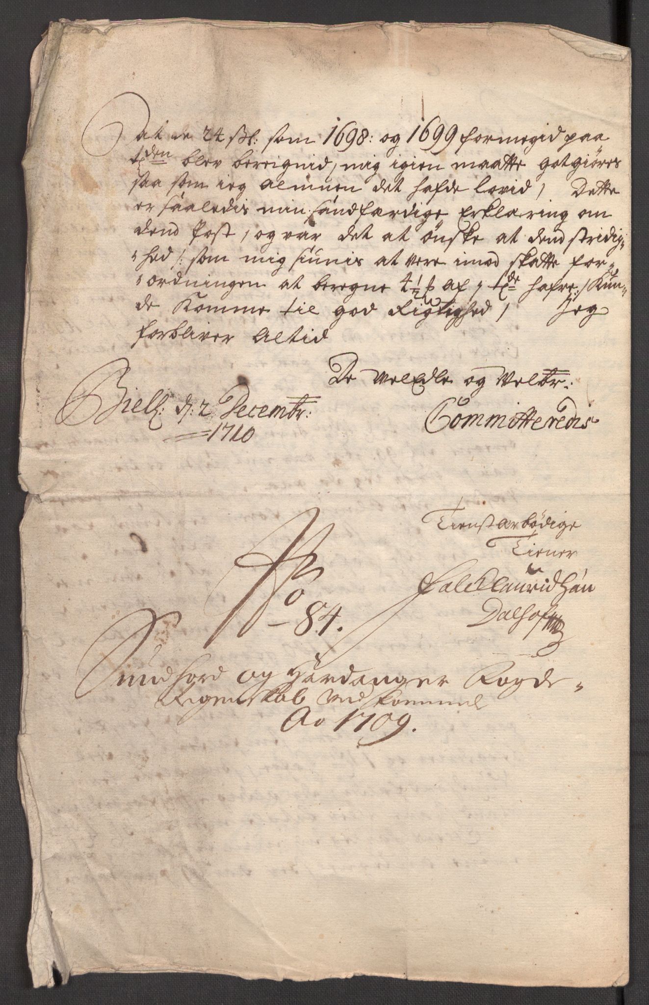 Rentekammeret inntil 1814, Reviderte regnskaper, Fogderegnskap, RA/EA-4092/R48/L2986: Fogderegnskap Sunnhordland og Hardanger, 1709-1710, s. 331
