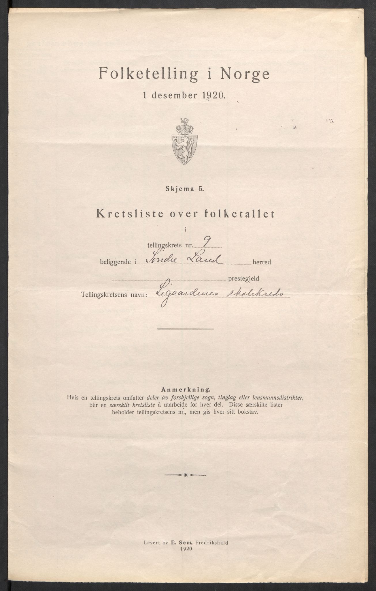 SAH, Folketelling 1920 for 0536 Søndre Land herred, 1920, s. 36