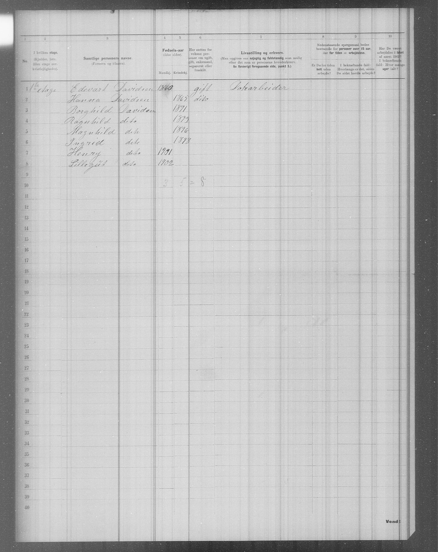 OBA, Kommunal folketelling 31.12.1902 for Kristiania kjøpstad, 1902, s. 3011