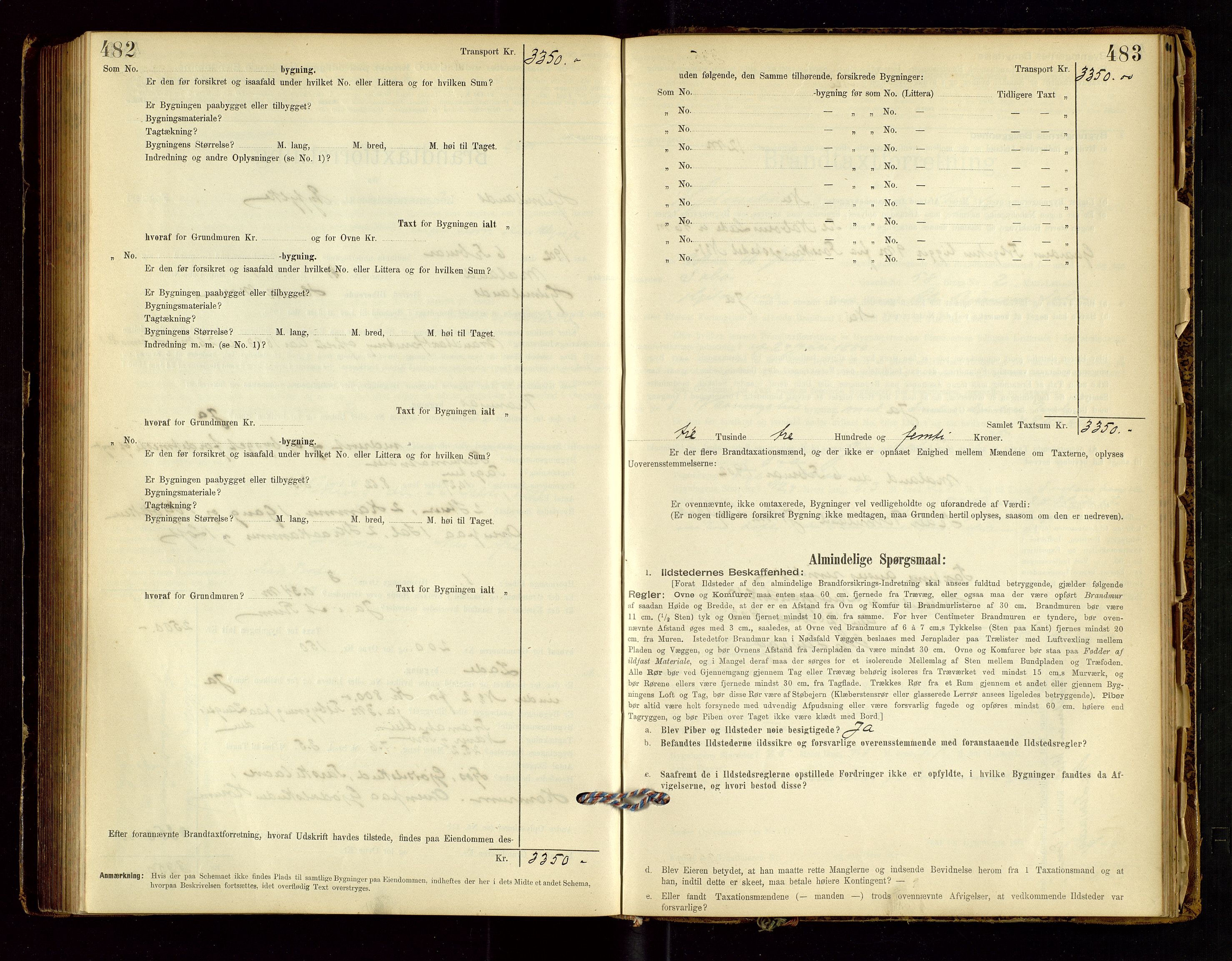 Hjelmeland lensmannskontor, AV/SAST-A-100439/Gob/L0001: "Brandtaxationsprotokol", 1895-1932, s. 482-483