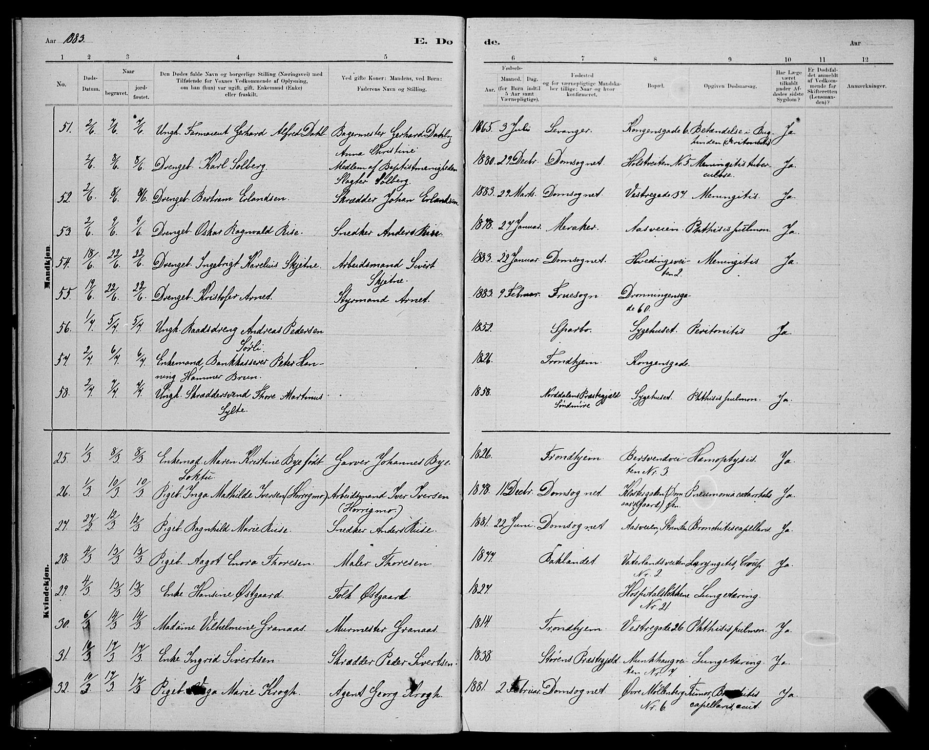 Ministerialprotokoller, klokkerbøker og fødselsregistre - Sør-Trøndelag, AV/SAT-A-1456/601/L0093: Klokkerbok nr. 601C11, 1882-1898