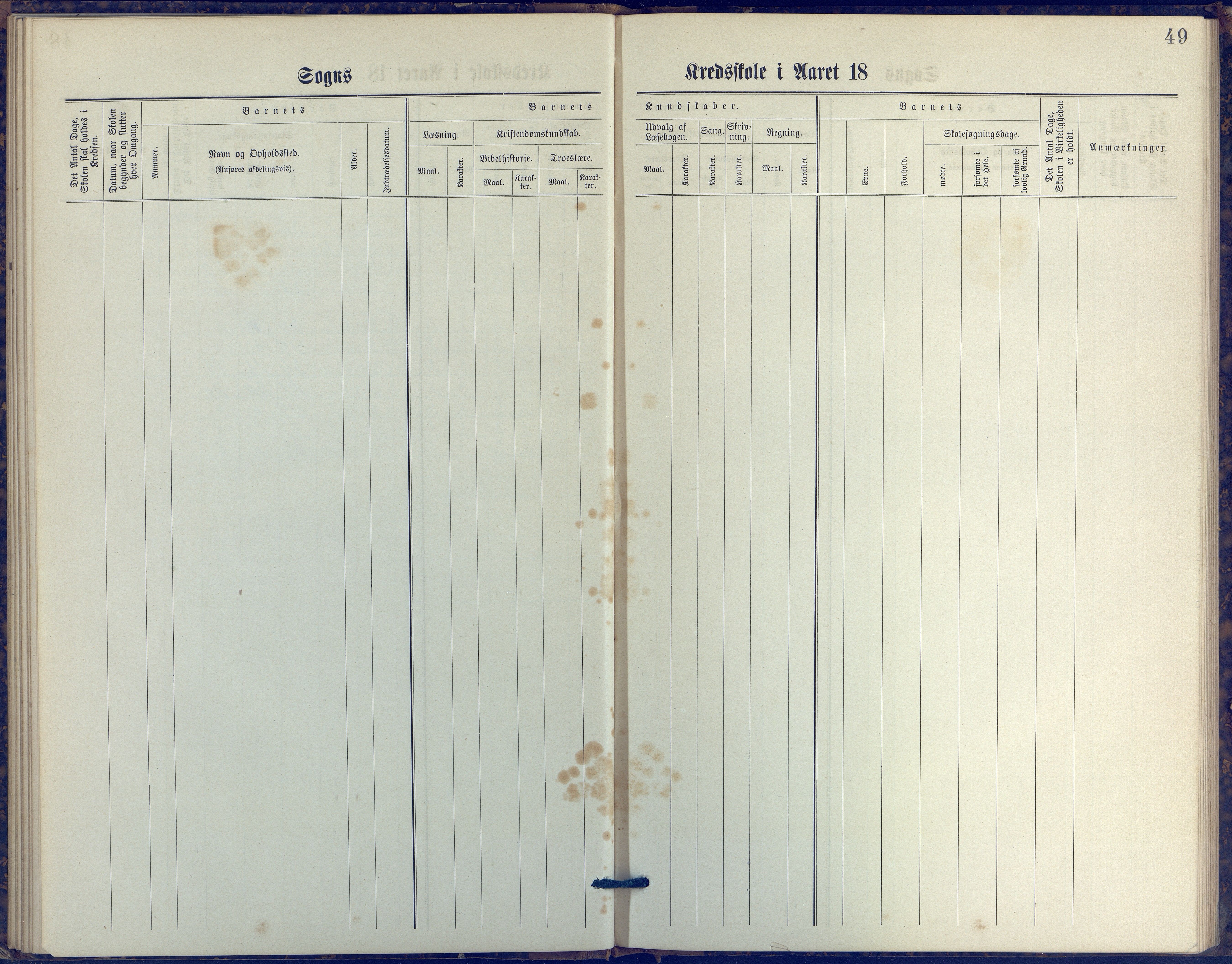 Hisøy kommune frem til 1991, AAKS/KA0922-PK/31/L0006: Skoleprotokoll, 1882-1892, s. 49