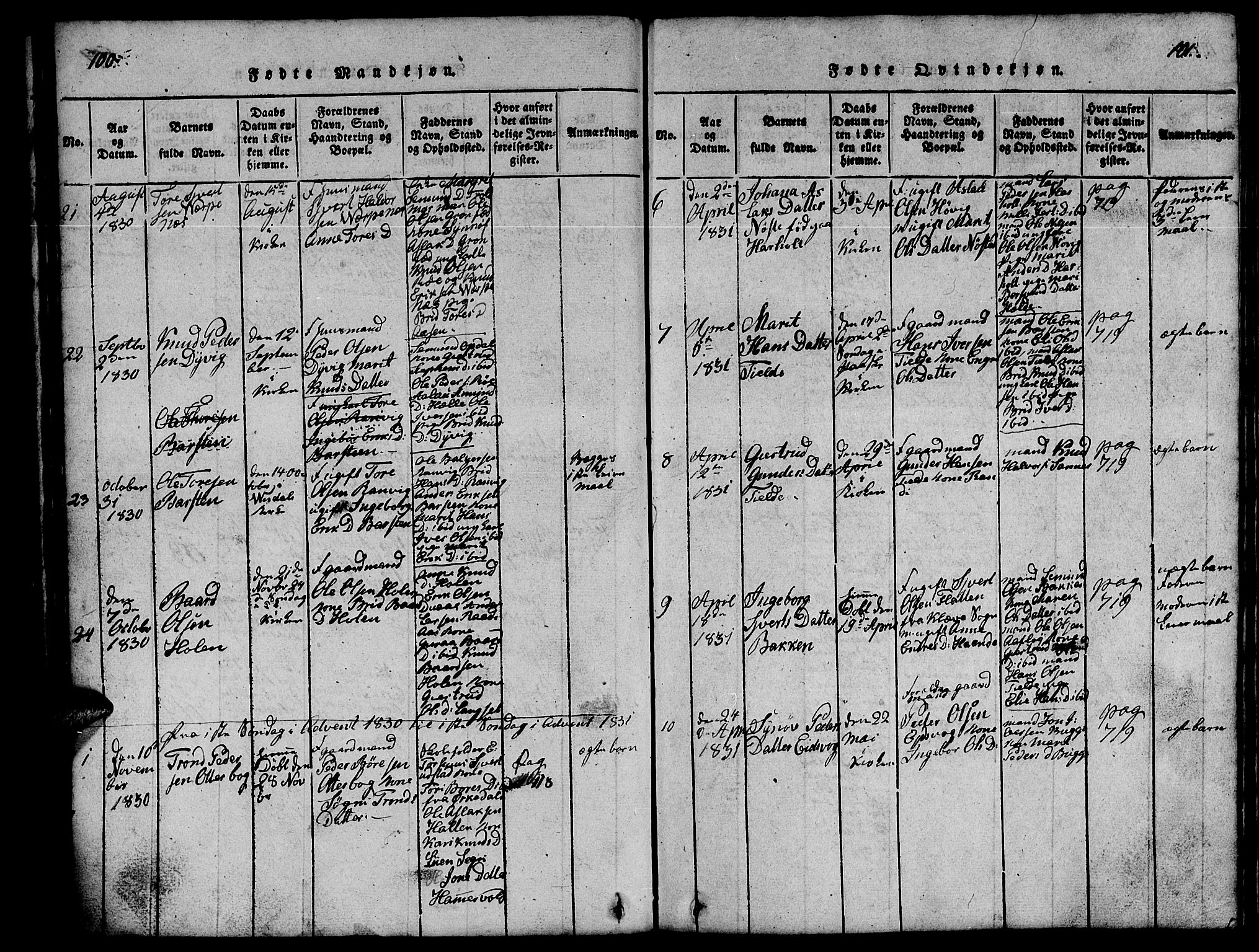 Ministerialprotokoller, klokkerbøker og fødselsregistre - Møre og Romsdal, AV/SAT-A-1454/551/L0629: Klokkerbok nr. 551C01, 1818-1839, s. 102-103
