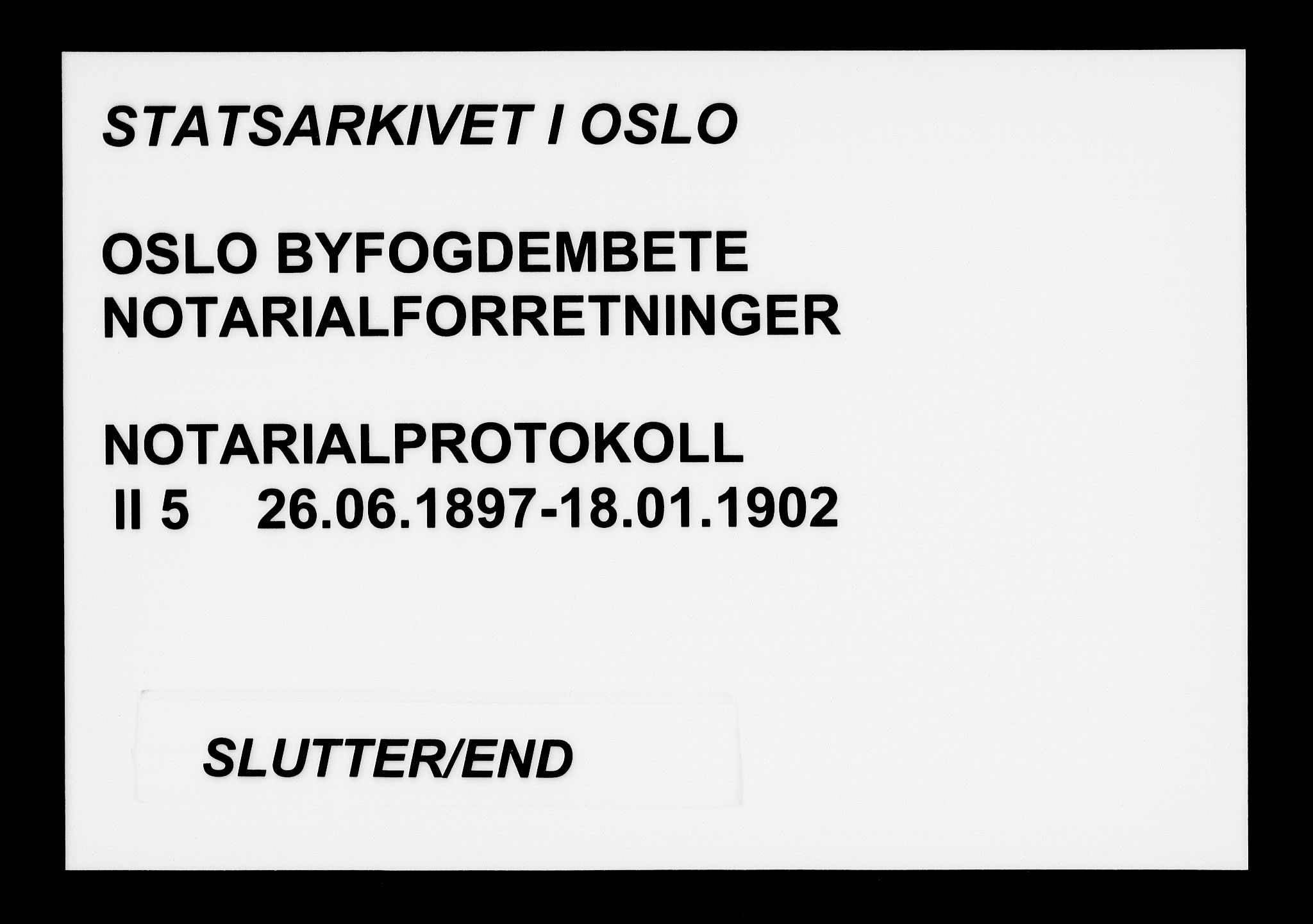 Oslo byfogd avd. I, SAO/A-10220/L/Lb/Lbb/L0005: Notarialprotokoll, rekke II: Vigsler, 1897-1902