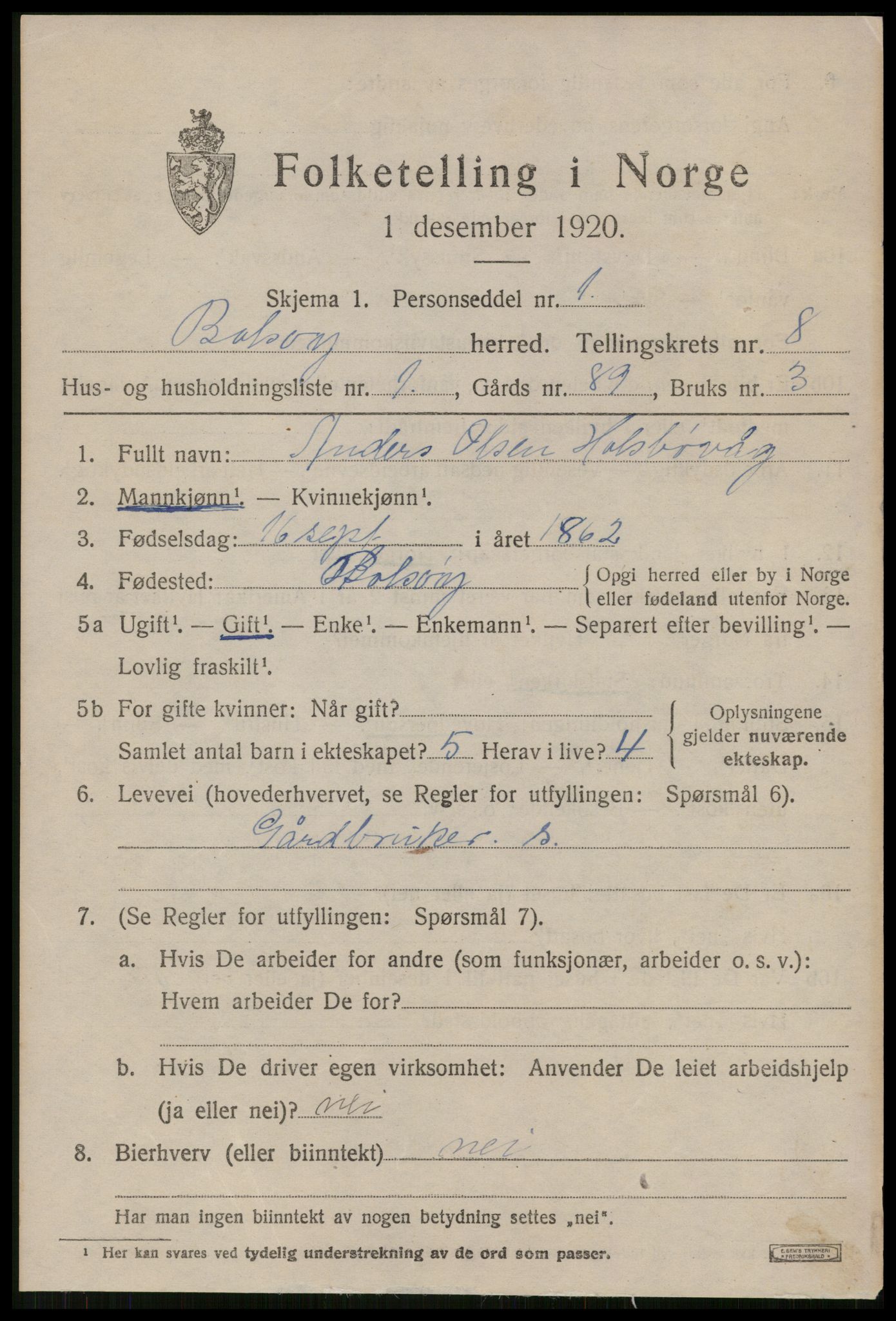 SAT, Folketelling 1920 for 1544 Bolsøy herred, 1920, s. 9609