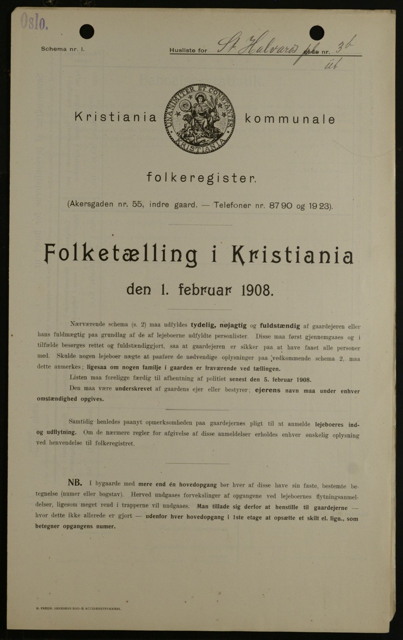 OBA, Kommunal folketelling 1.2.1908 for Kristiania kjøpstad, 1908, s. 79265