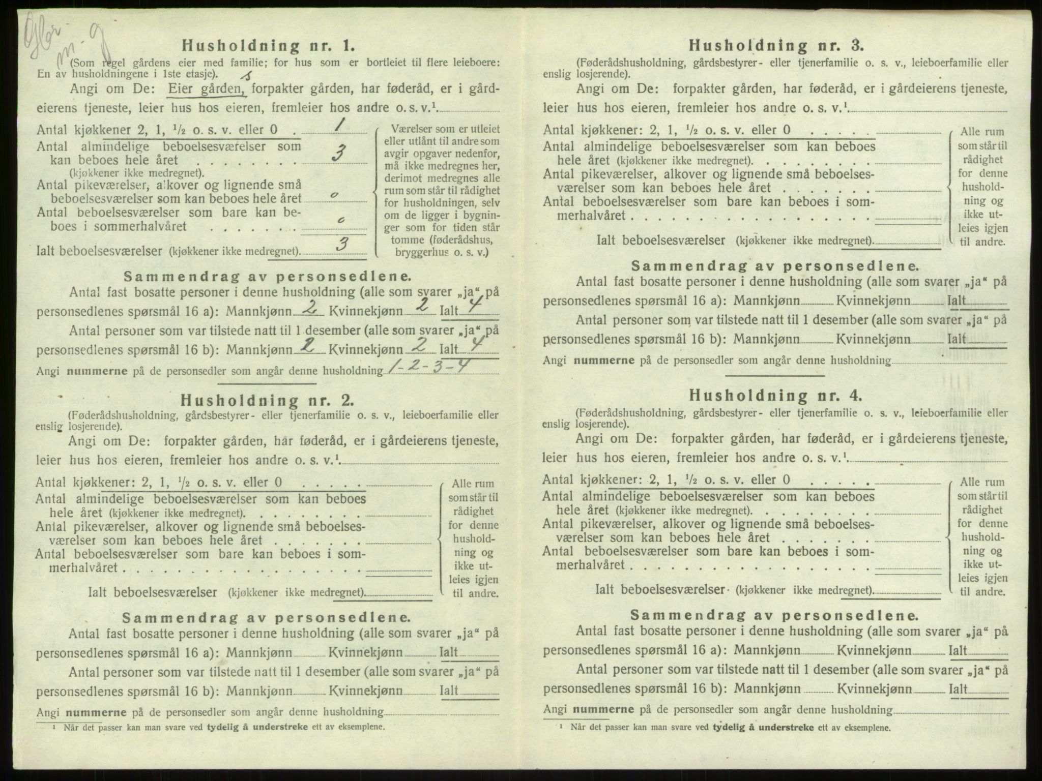 SAB, Folketelling 1920 for 1250 Haus herred, 1920, s. 322