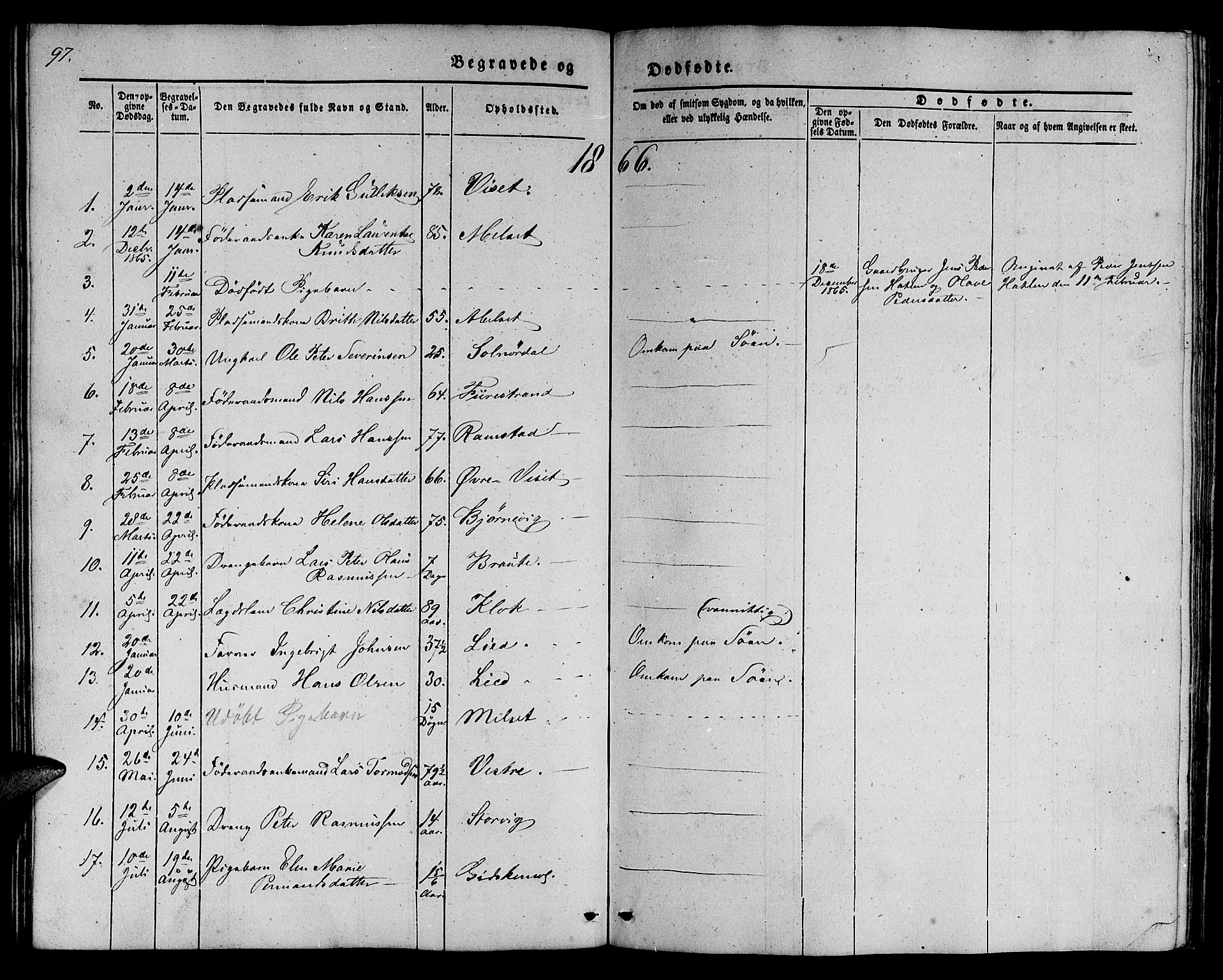 Ministerialprotokoller, klokkerbøker og fødselsregistre - Møre og Romsdal, SAT/A-1454/522/L0324: Klokkerbok nr. 522C03, 1854-1871, s. 97