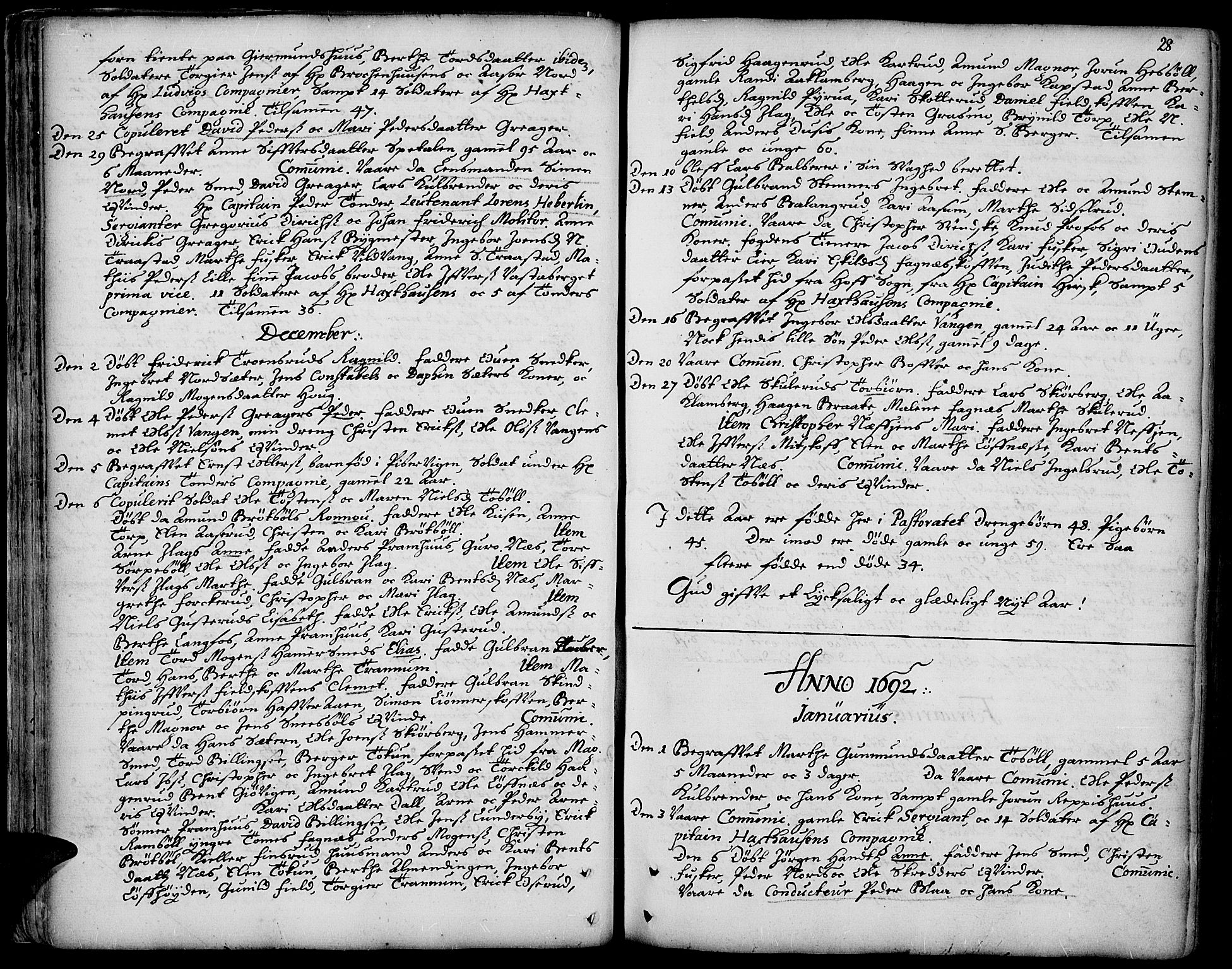 Vinger prestekontor, AV/SAH-PREST-024/H/Ha/Haa/L0001: Ministerialbok nr. 1, 1689-1729, s. 28
