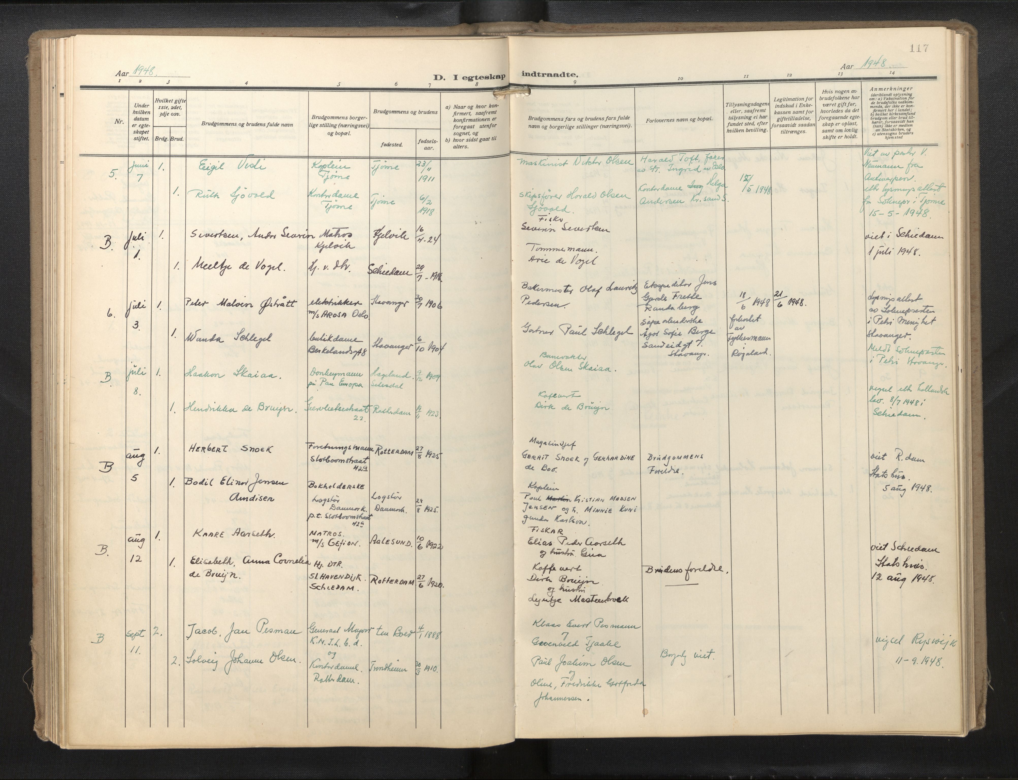 Den norske sjømannsmisjon i utlandet/Hollandske havner (Amsterdam-Rotterdam-Europort), AV/SAB-SAB/PA-0106/H/Ha/Haa/L0004: Ministerialbok nr. A 4, 1928-1956, s. 116b-117a