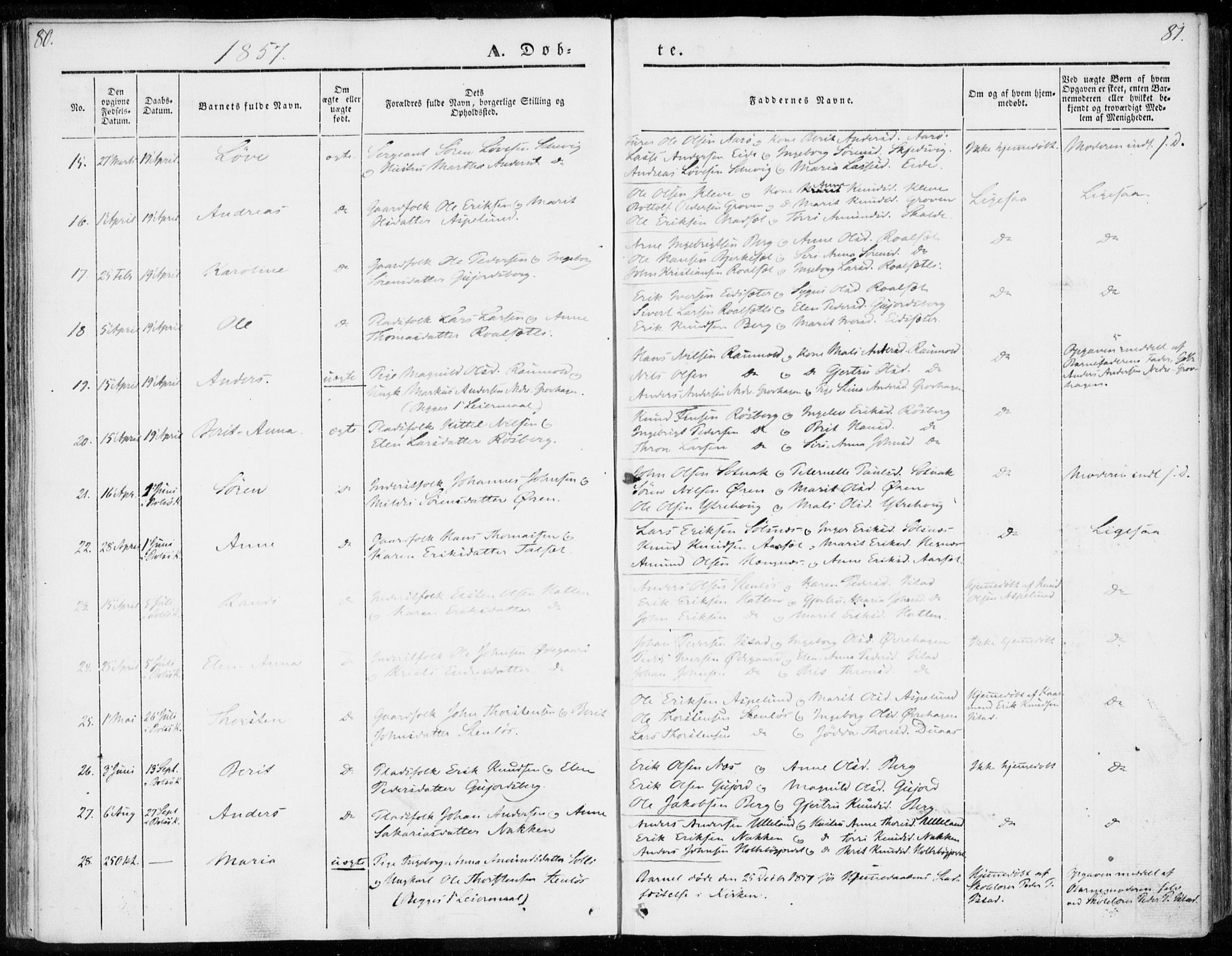 Ministerialprotokoller, klokkerbøker og fødselsregistre - Møre og Romsdal, SAT/A-1454/557/L0680: Ministerialbok nr. 557A02, 1843-1869, s. 80-81