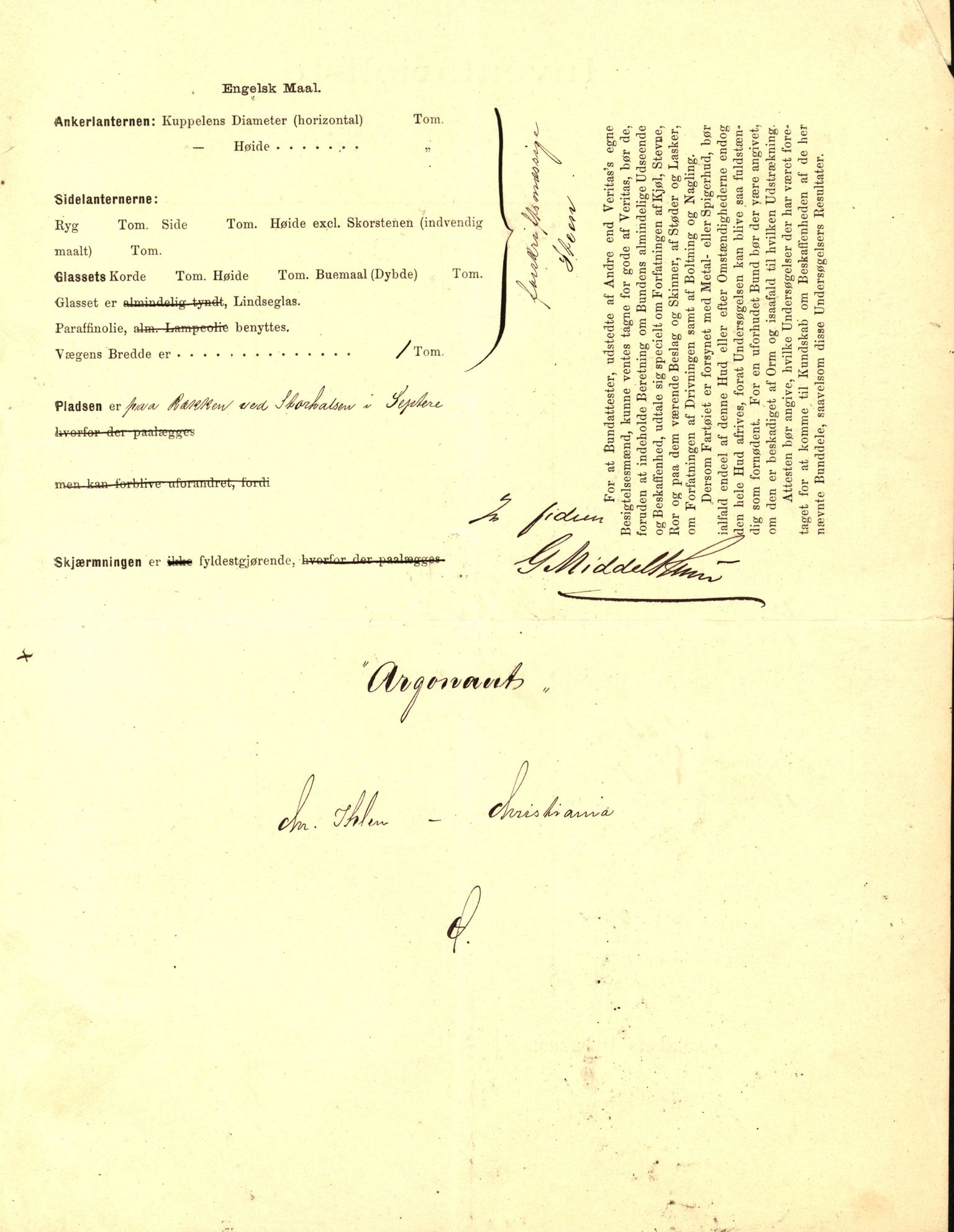 Pa 63 - Østlandske skibsassuranceforening, VEMU/A-1079/G/Ga/L0015/0009: Havaridokumenter / Insulan, Nymph, Argonaut, 1882, s. 51