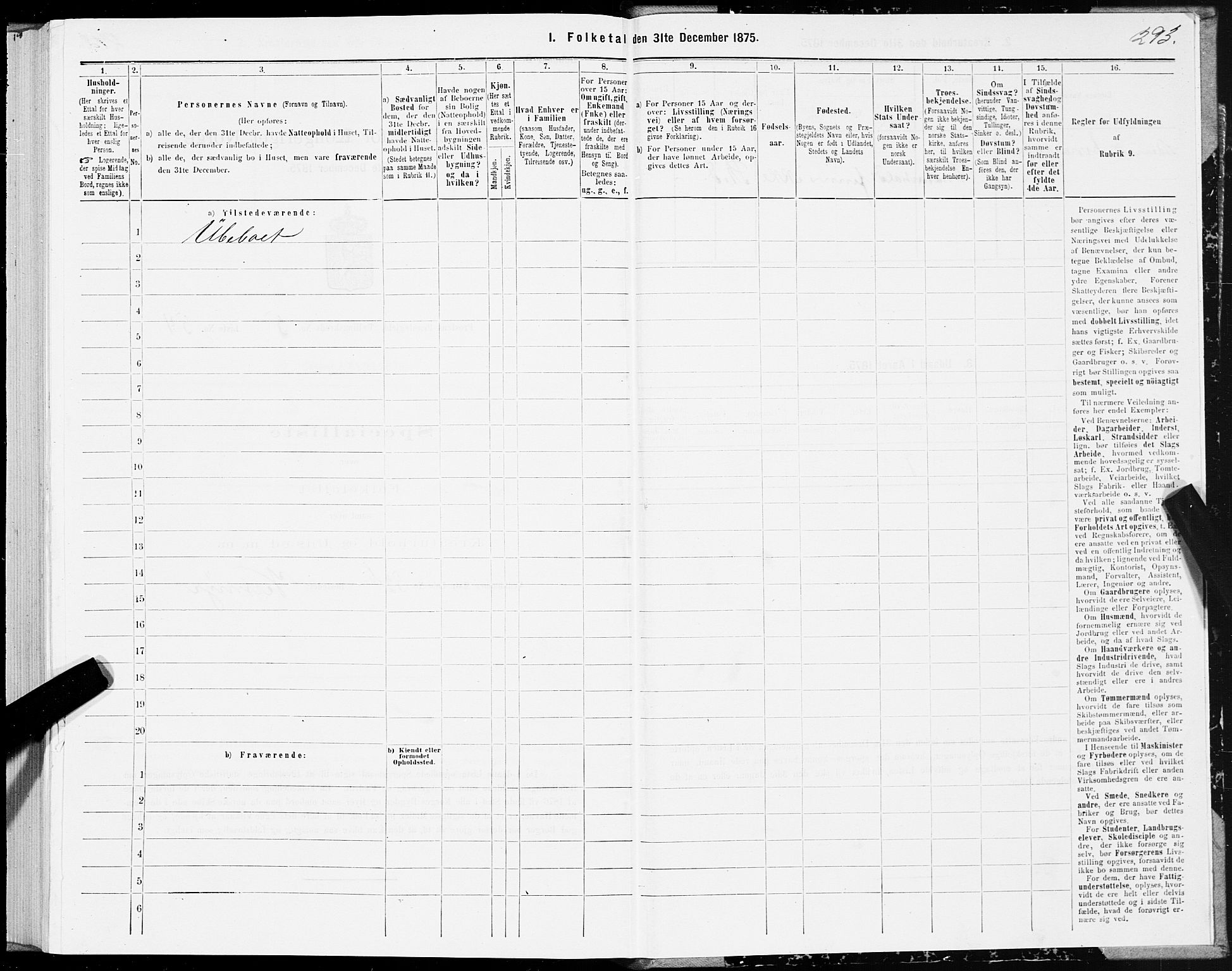 SAT, Folketelling 1875 for 1717P Frosta prestegjeld, 1875, s. 4293