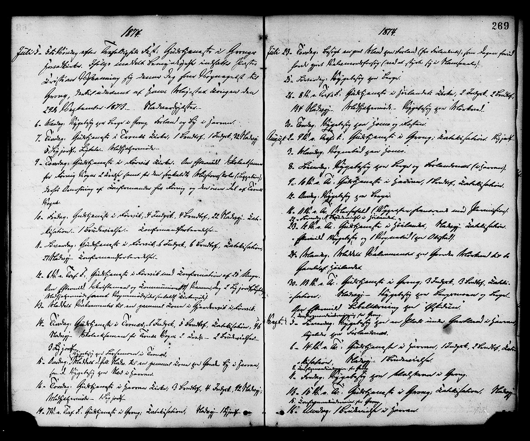 Ministerialprotokoller, klokkerbøker og fødselsregistre - Nord-Trøndelag, SAT/A-1458/758/L0516: Ministerialbok nr. 758A03 /1, 1869-1879, s. 269