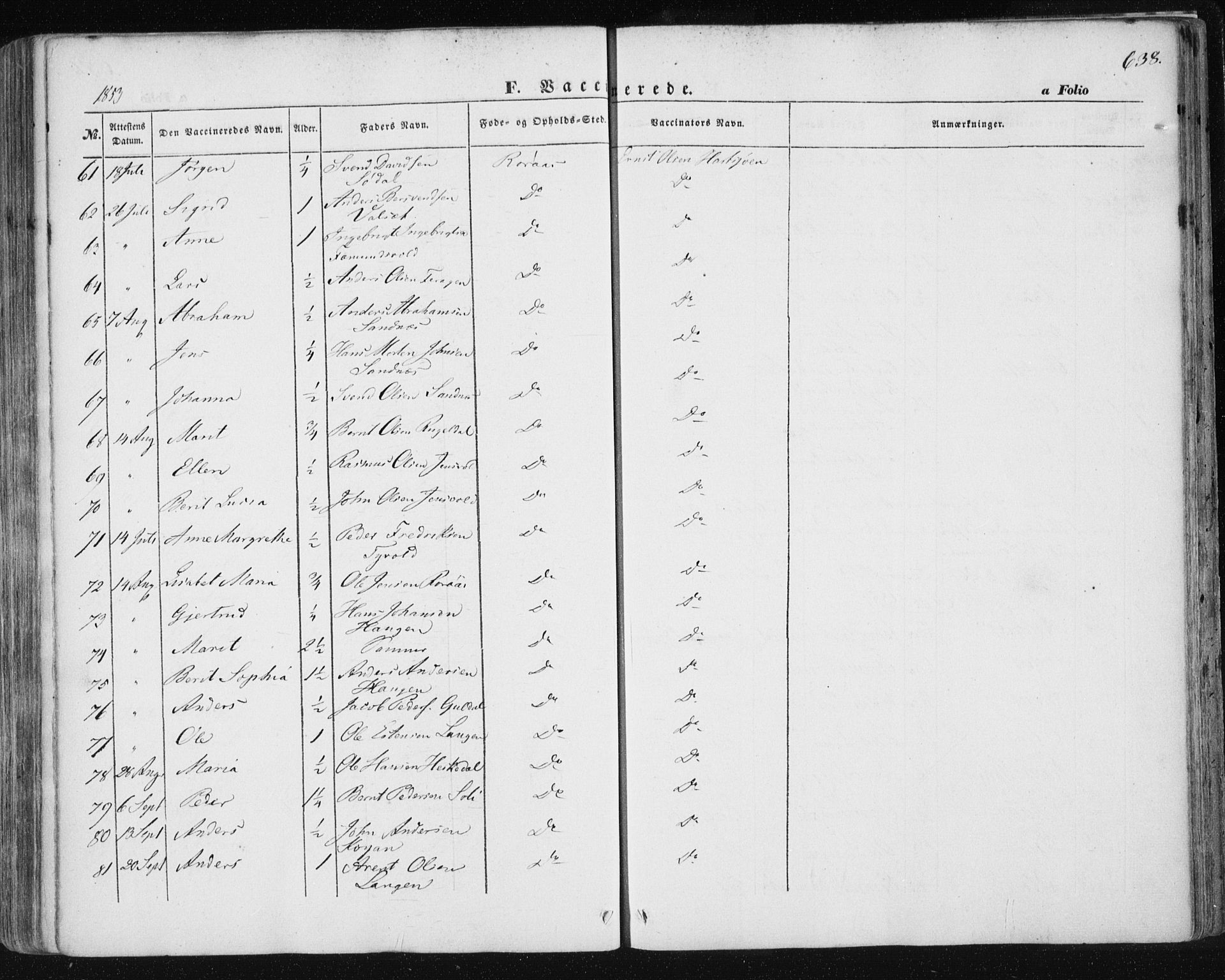 Ministerialprotokoller, klokkerbøker og fødselsregistre - Sør-Trøndelag, SAT/A-1456/681/L0931: Ministerialbok nr. 681A09, 1845-1859, s. 638
