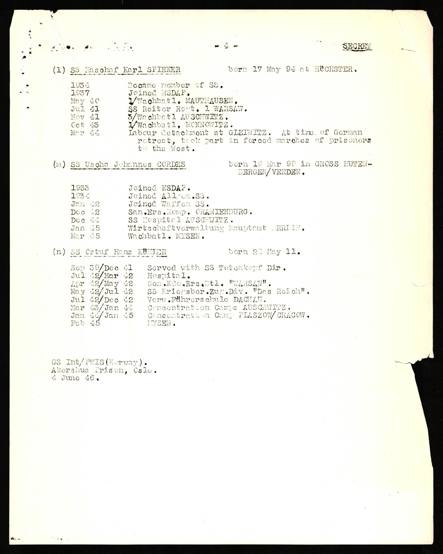 Forsvaret, Forsvarets overkommando II, AV/RA-RAFA-3915/D/Db/L0019: CI Questionaires. Tyske okkupasjonsstyrker i Norge. Tyskere., 1945-1946, s. 552