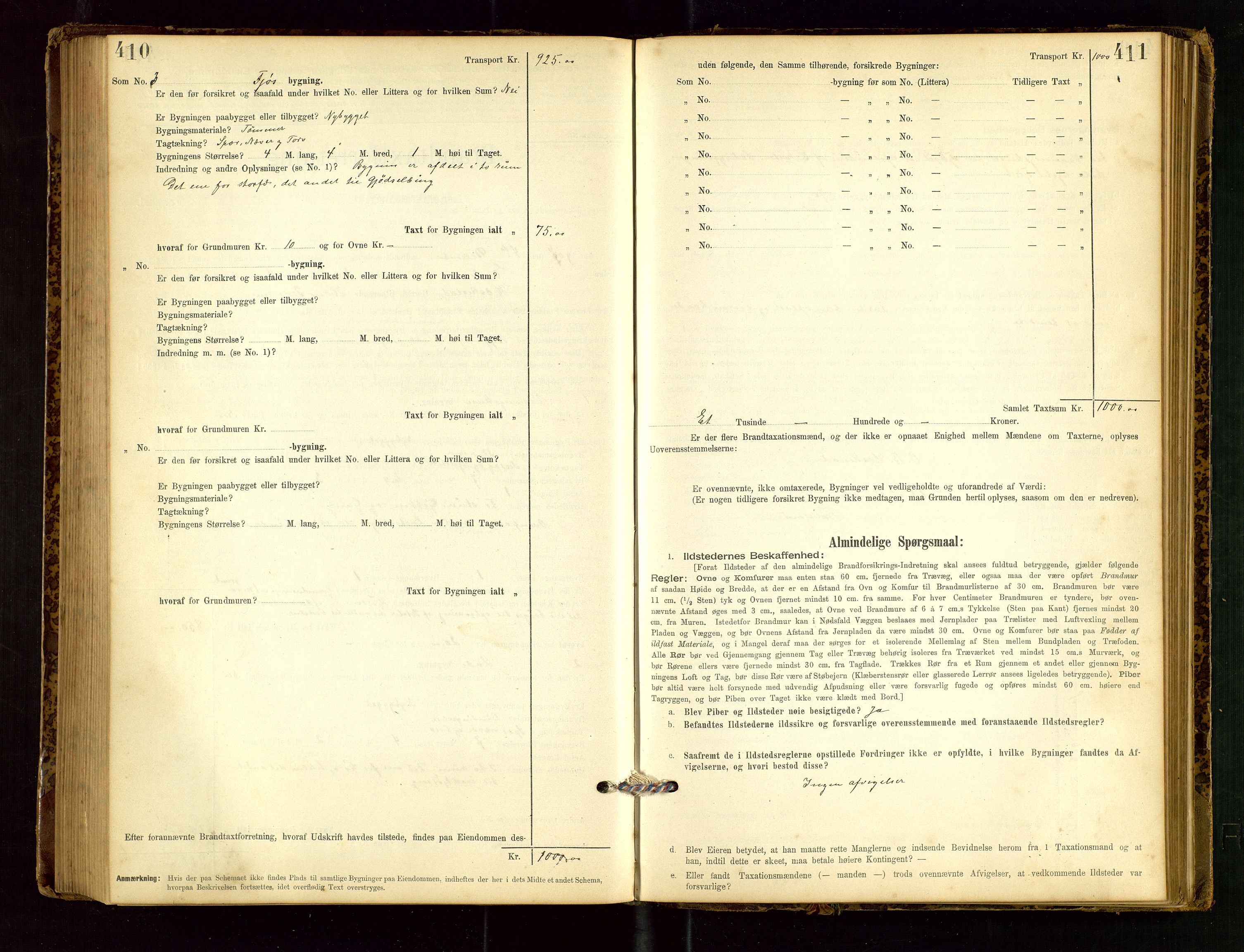 Heskestad lensmannskontor, SAST/A-100304/Gob/L0001: "Brandtaxationsprotokol", 1894-1915, s. 410-411