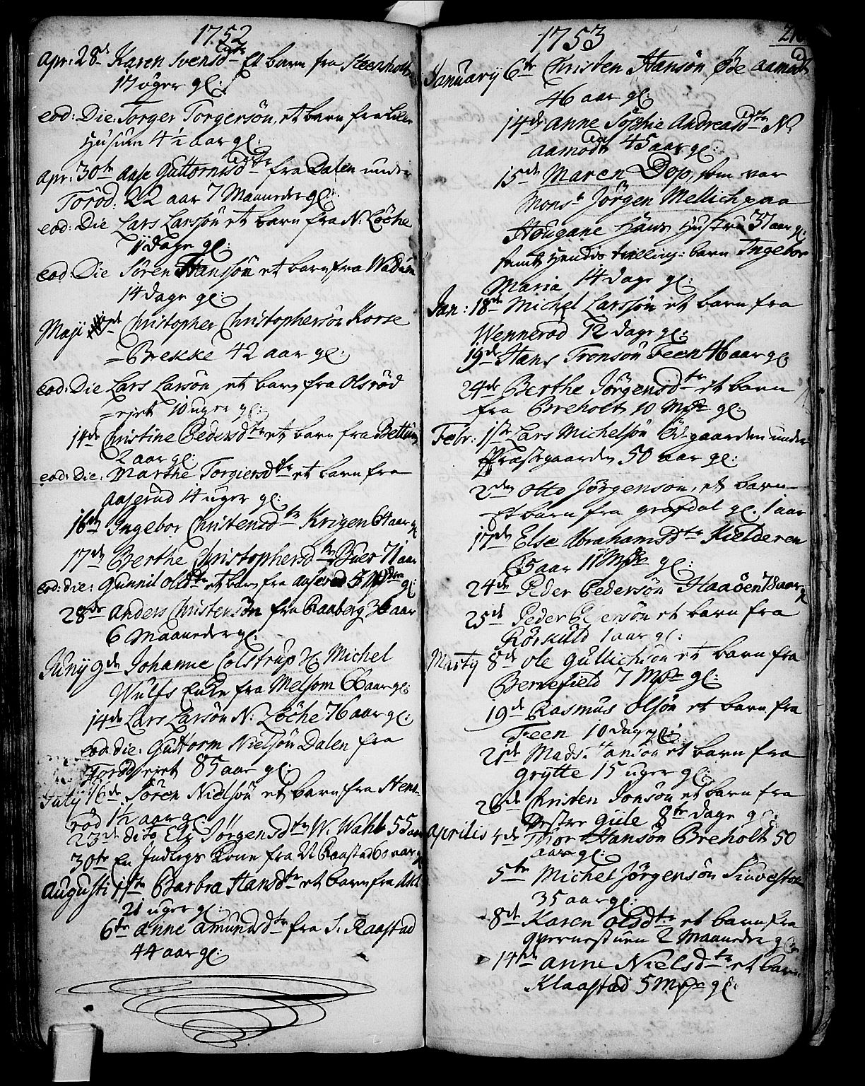 Stokke kirkebøker, SAKO/A-320/F/Fa/L0002: Ministerialbok nr. I 2, 1732-1770, s. 216