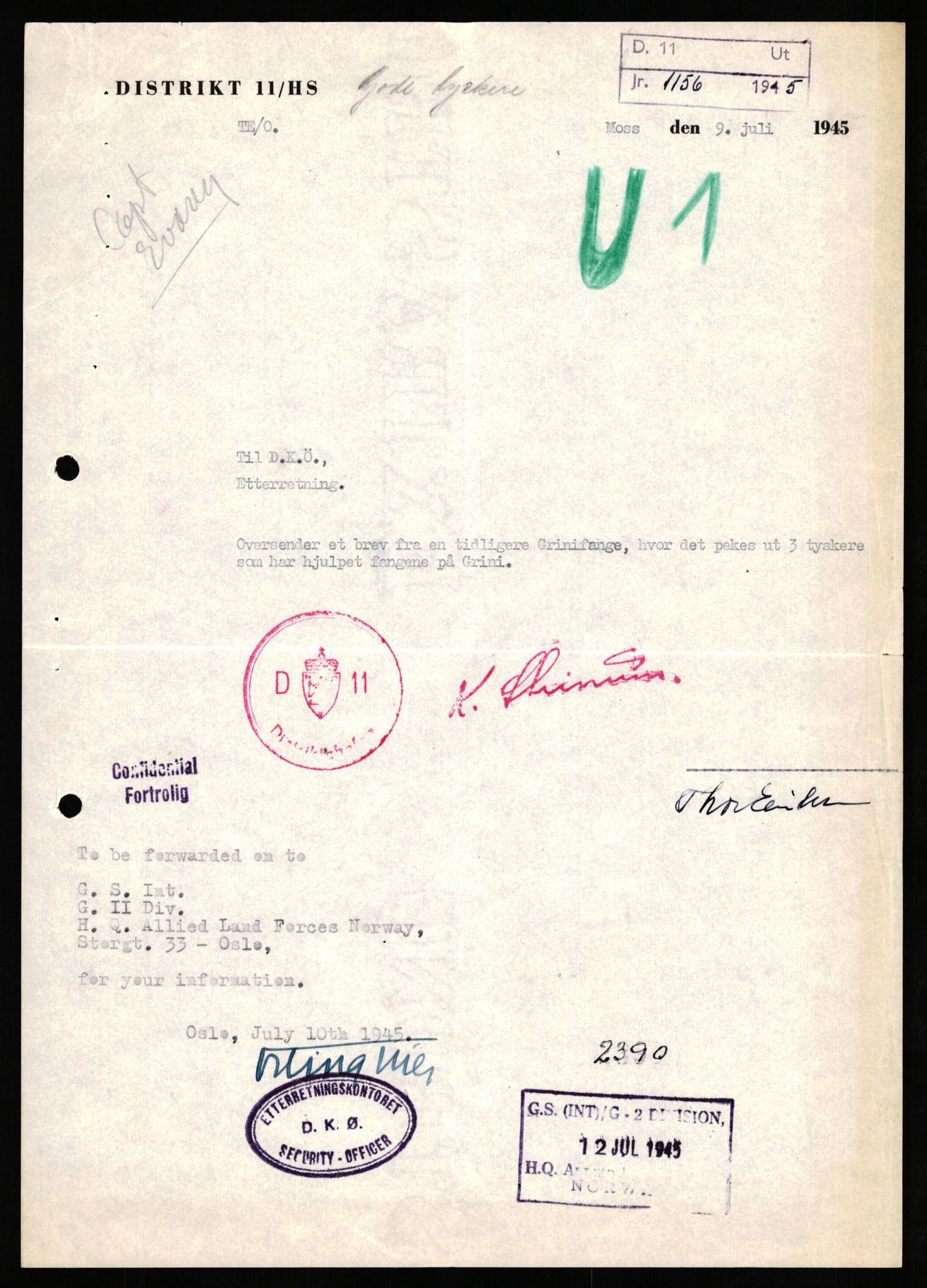 Forsvaret, Forsvarets overkommando II, AV/RA-RAFA-3915/D/Db/L0034: CI Questionaires. Tyske okkupasjonsstyrker i Norge. Tyskere., 1945-1946, s. 205