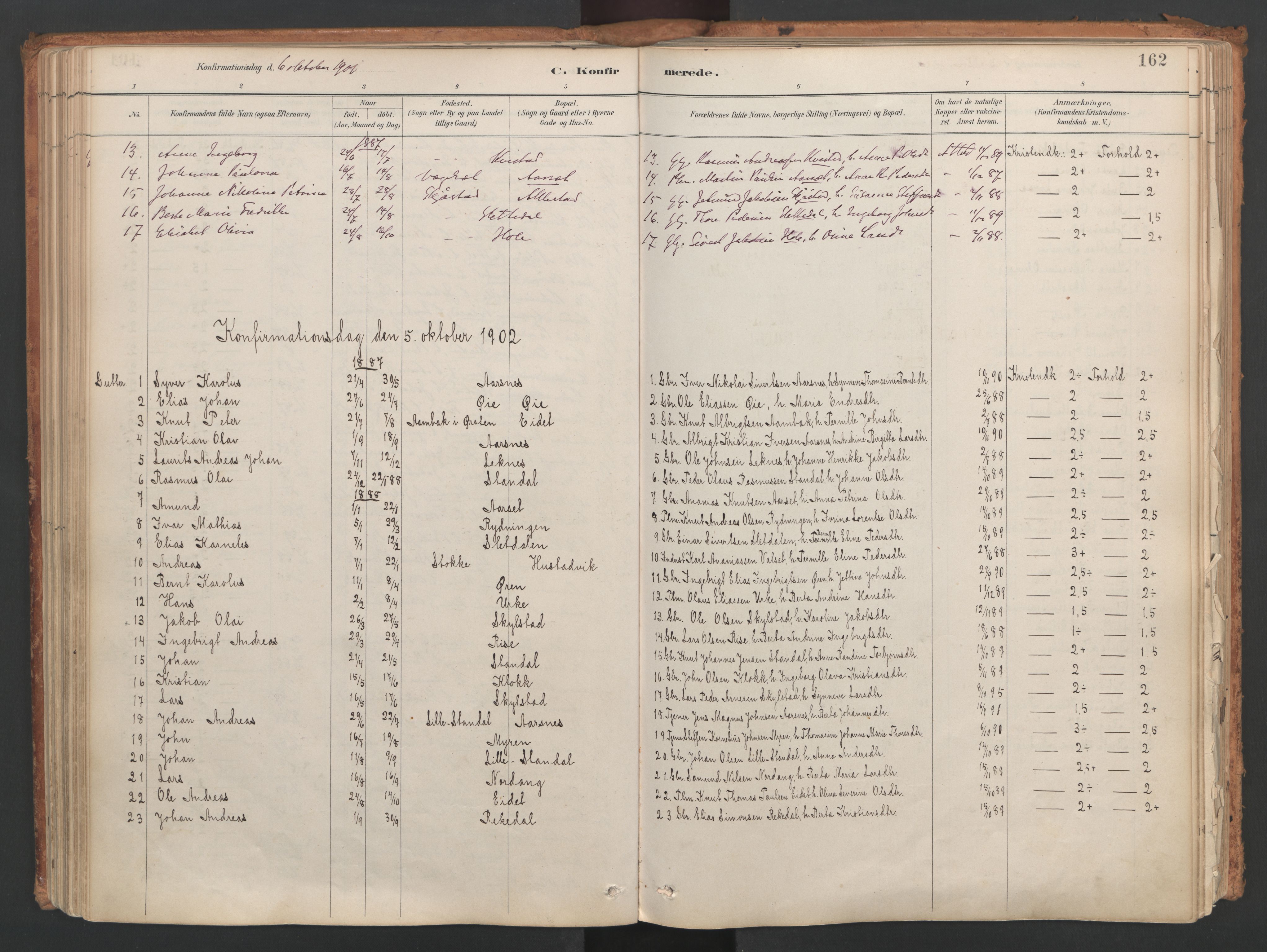 Ministerialprotokoller, klokkerbøker og fødselsregistre - Møre og Romsdal, AV/SAT-A-1454/515/L0211: Ministerialbok nr. 515A07, 1886-1910, s. 162