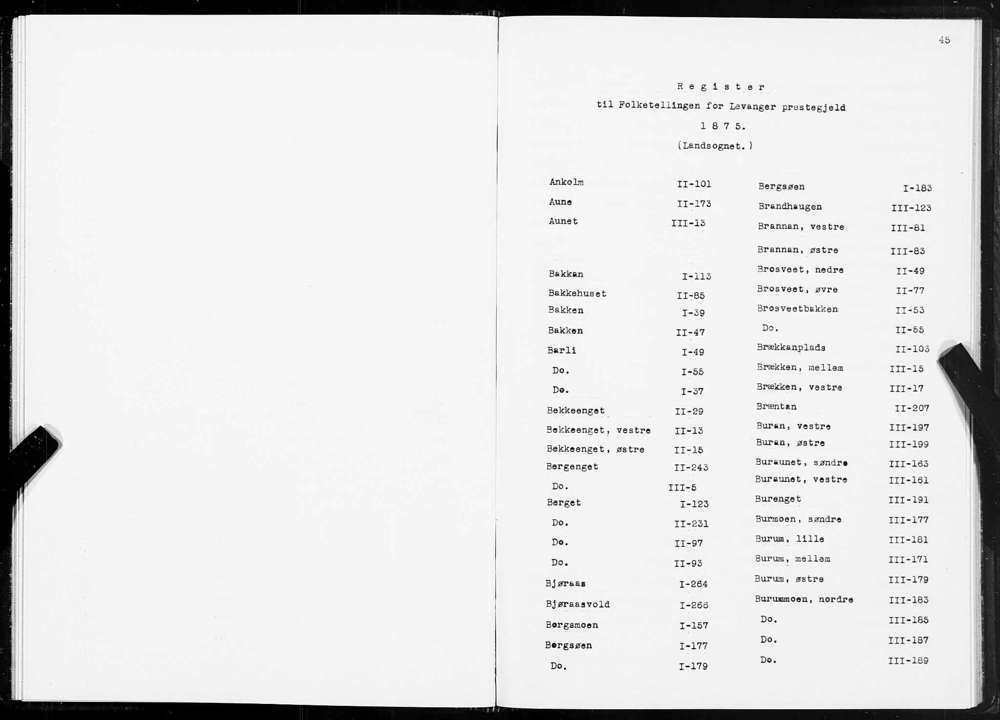 SAT, Folketelling 1875 for 1720L Levanger prestegjeld, Levanger landsokn, 1875, s. 45