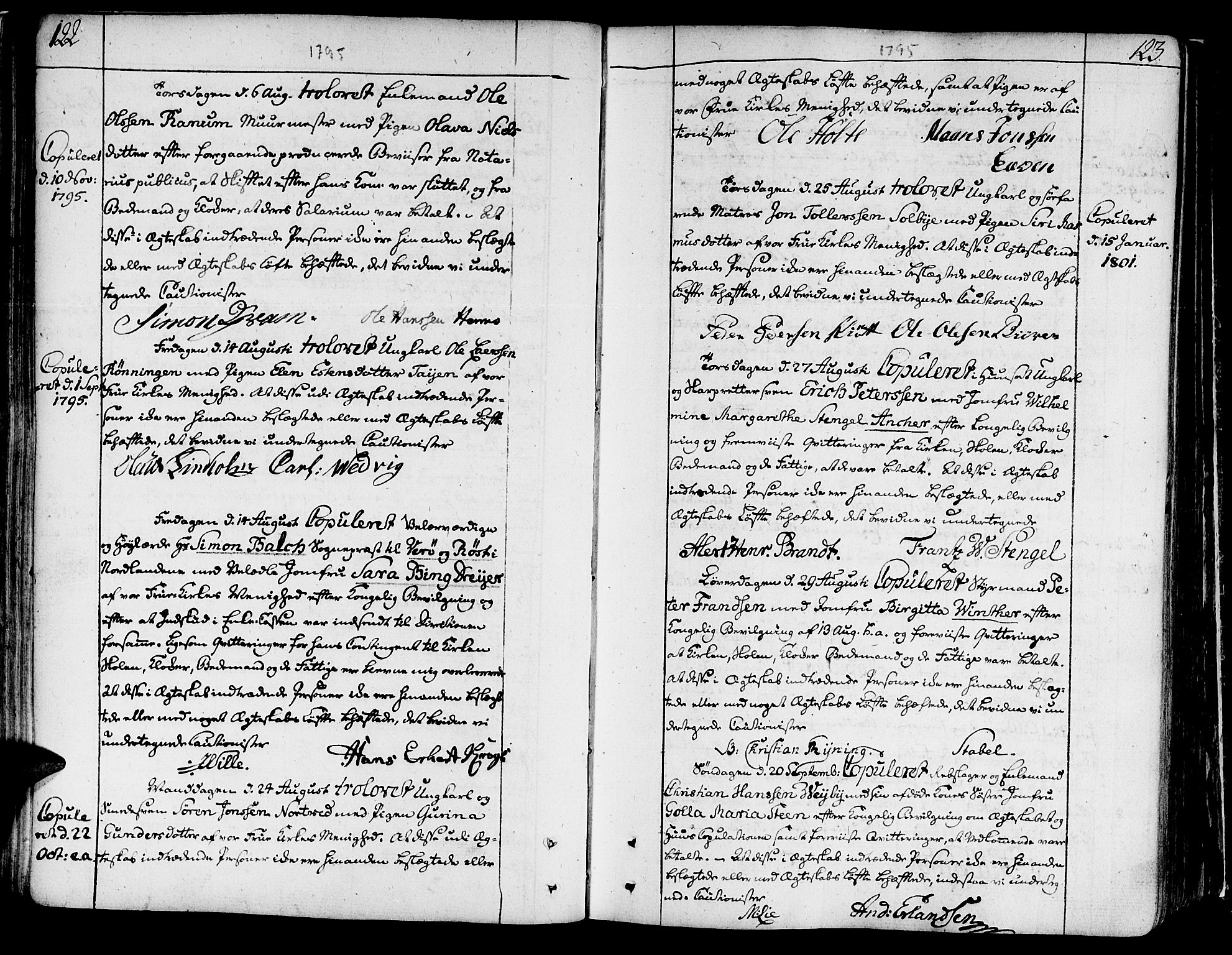 Ministerialprotokoller, klokkerbøker og fødselsregistre - Sør-Trøndelag, SAT/A-1456/602/L0105: Ministerialbok nr. 602A03, 1774-1814, s. 122-123