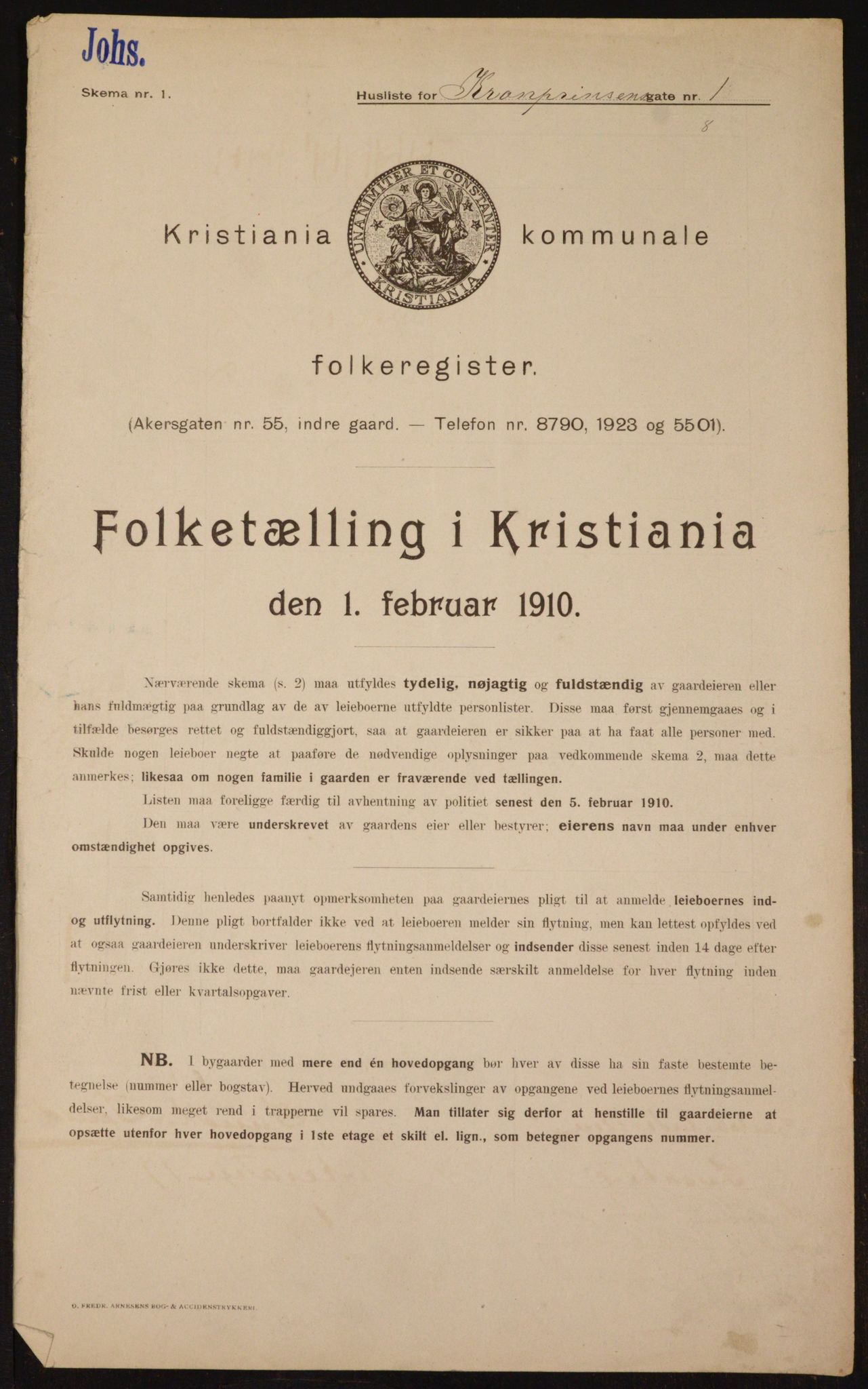 OBA, Kommunal folketelling 1.2.1910 for Kristiania, 1910, s. 52872