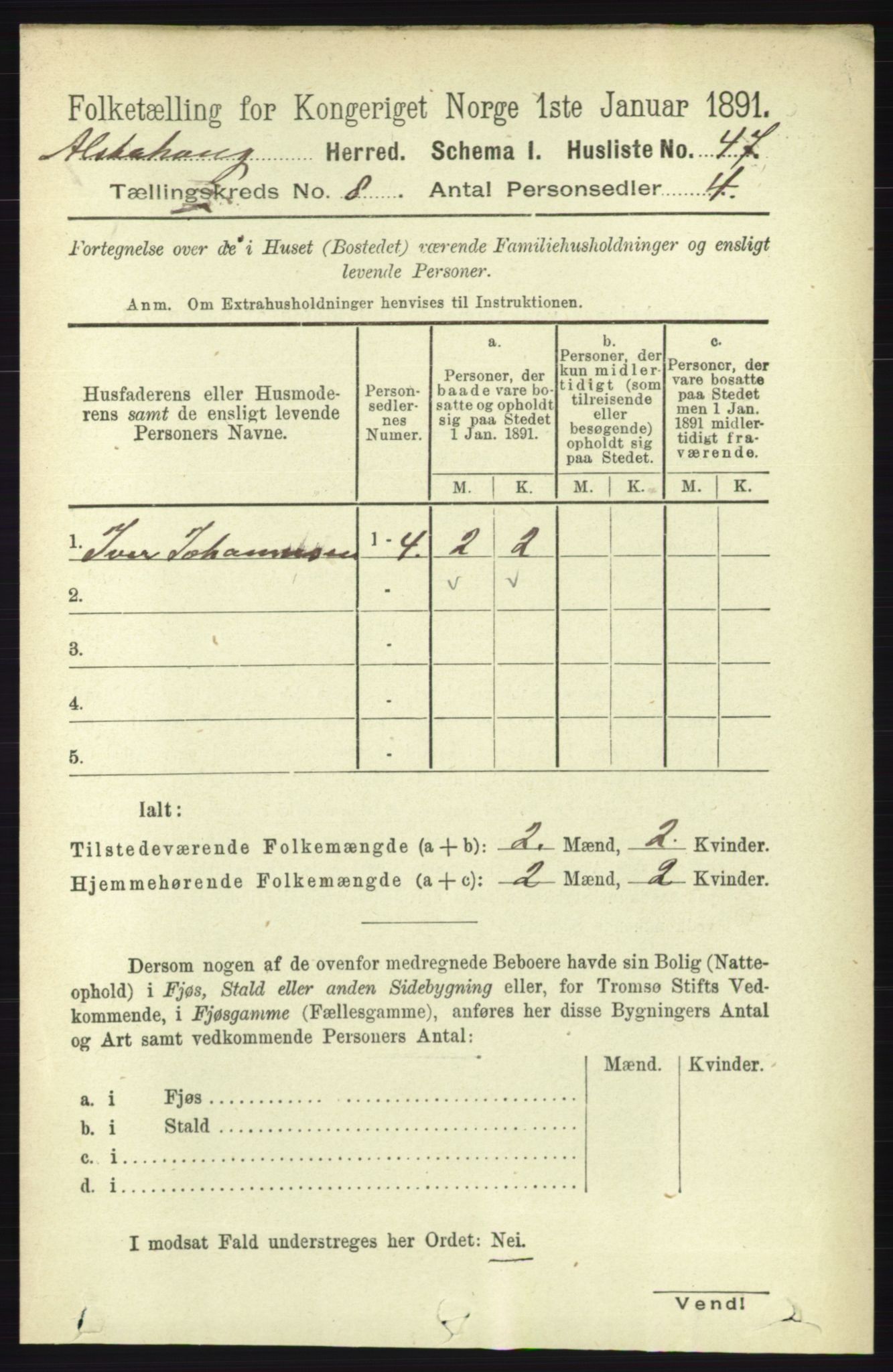 RA, Folketelling 1891 for 1820 Alstahaug herred, 1891, s. 2901