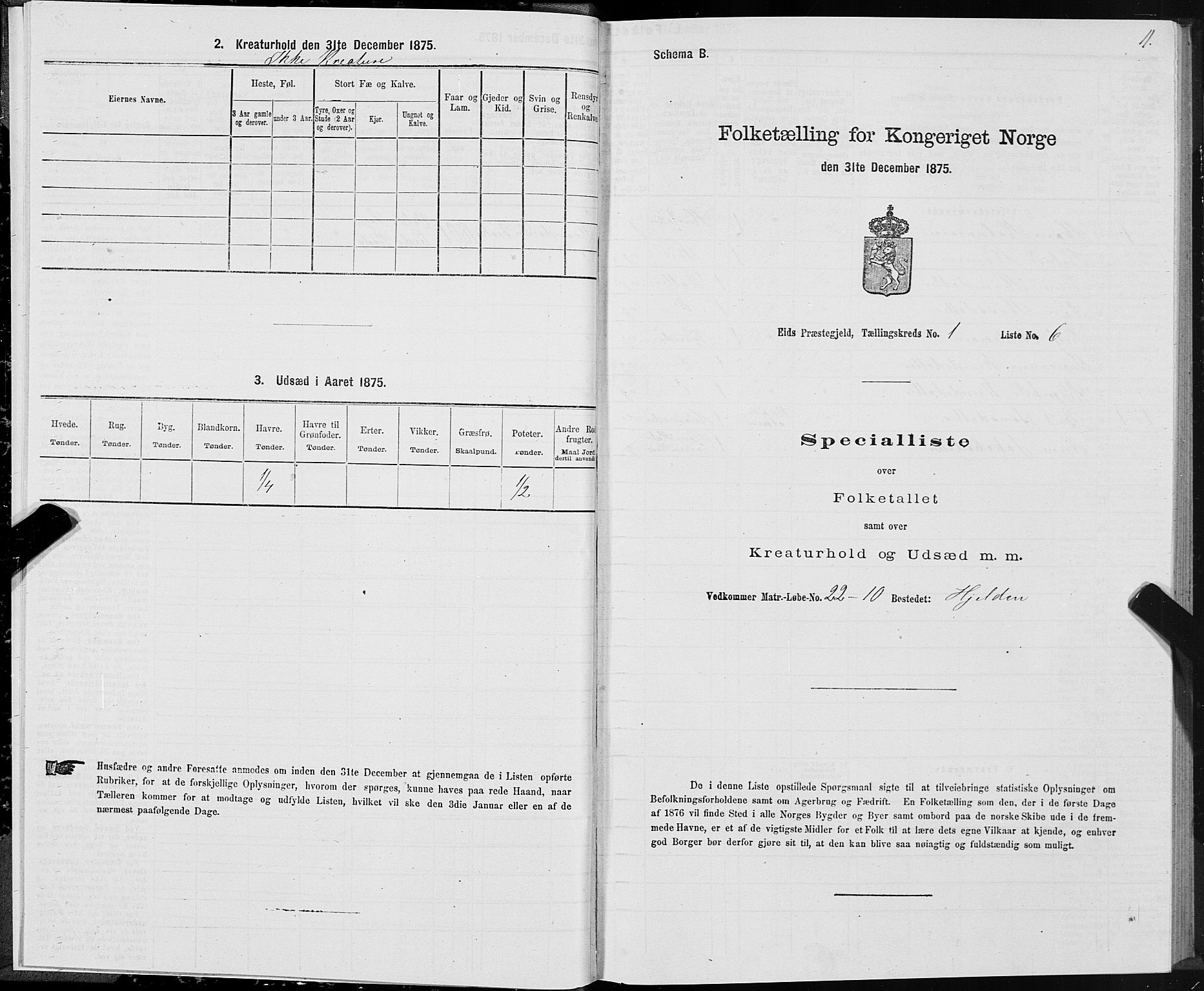 SAT, Folketelling 1875 for 1538P Eid prestegjeld, 1875, s. 1011