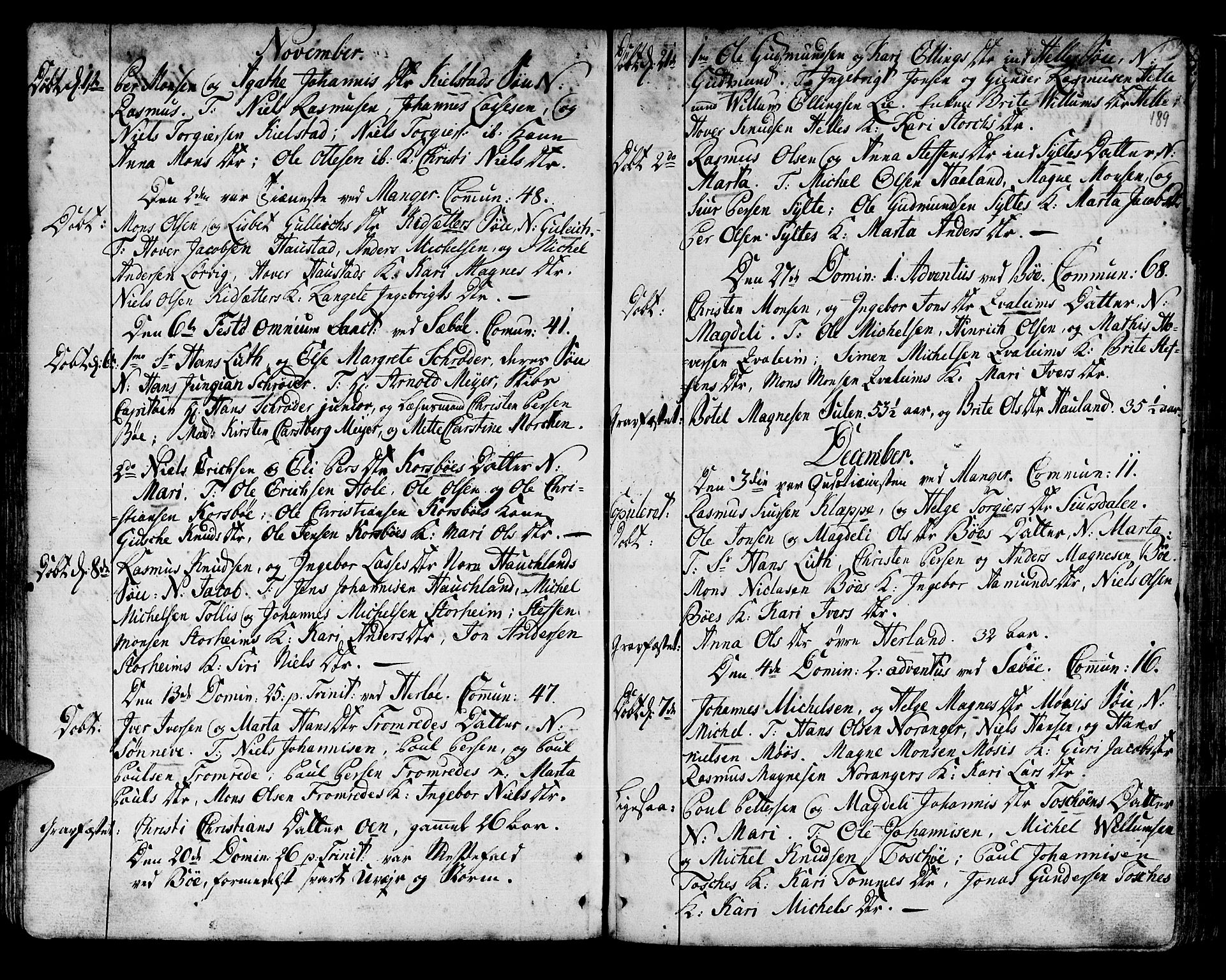 Manger sokneprestembete, AV/SAB-A-76801/H/Haa: Ministerialbok nr. A 1, 1759-1791, s. 189