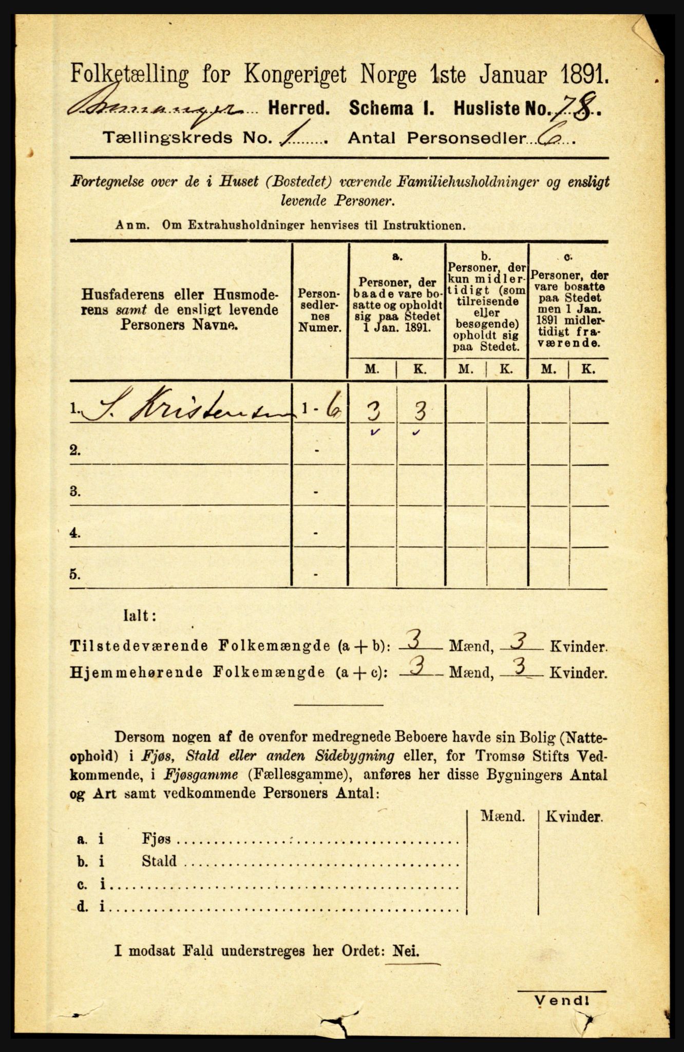RA, Folketelling 1891 for 1438 Bremanger herred, 1891, s. 95