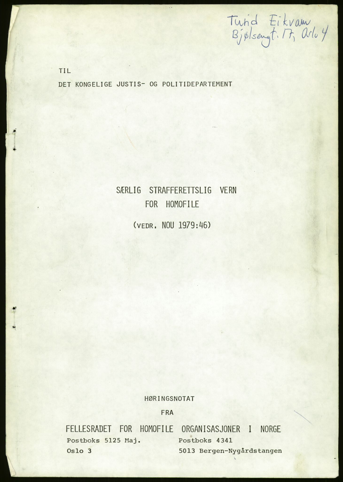 Turid Eikvam, AV/RA-PA-1457/F/Fa/L0009: Diverse, 1979-1981, s. 3