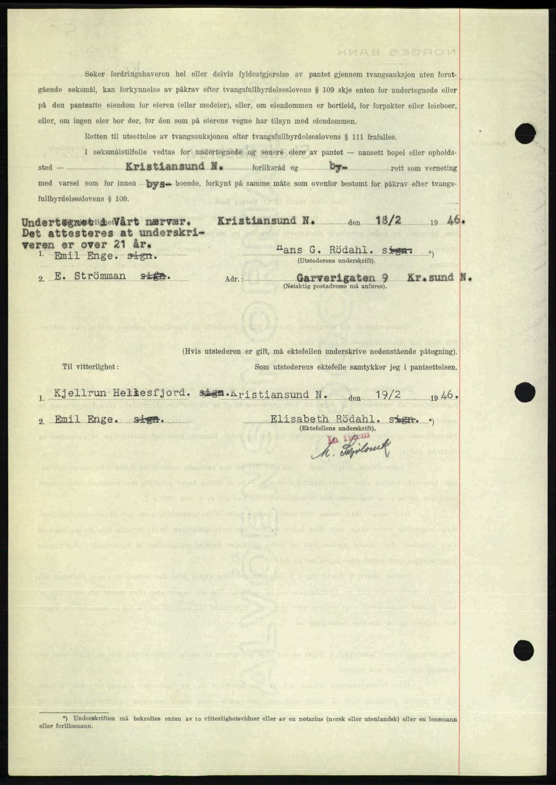 Kristiansund byfogd, AV/SAT-A-4587/A/27: Pantebok nr. 40, 1946-1946, Dagboknr: 147/1946