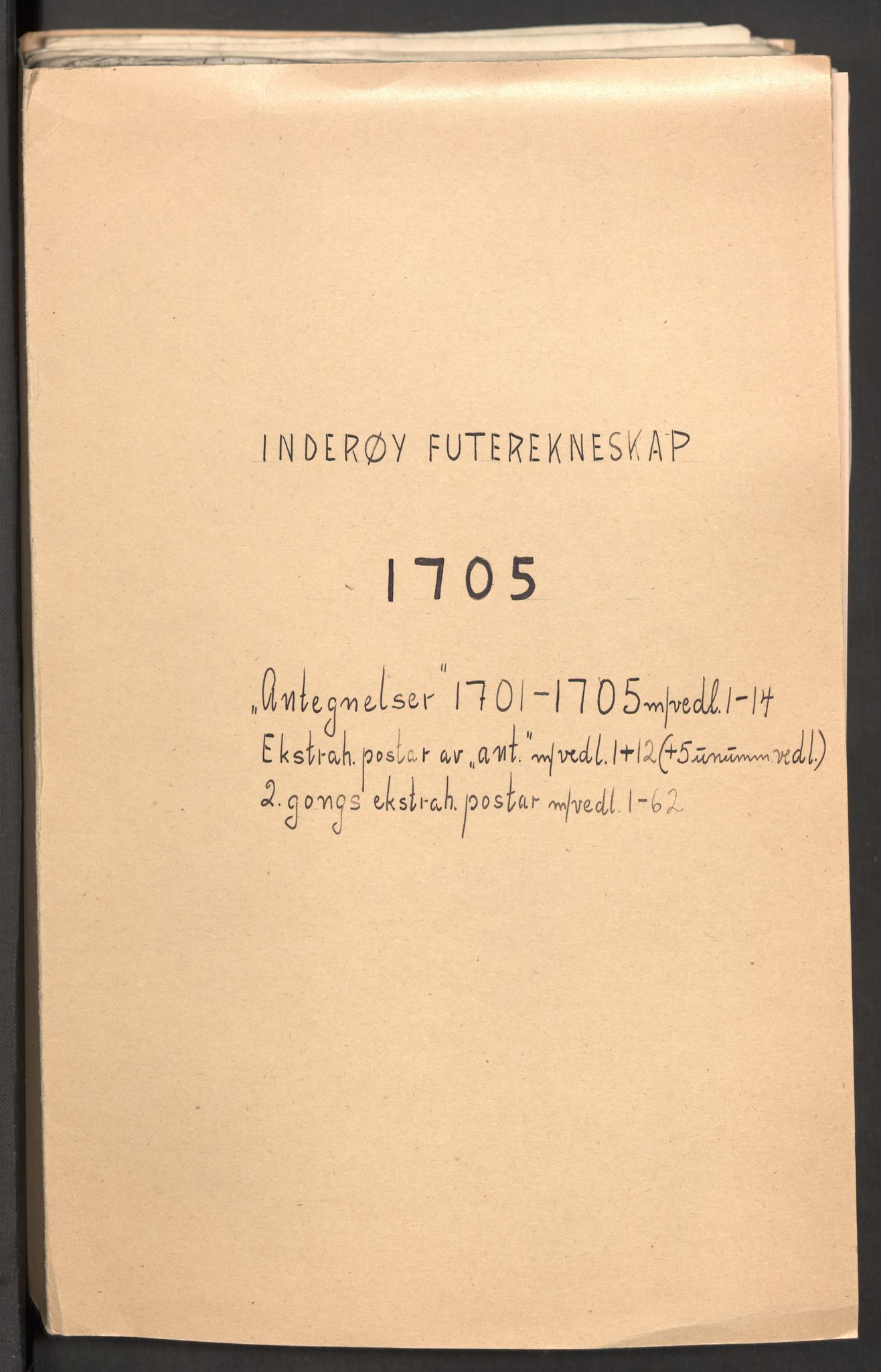Rentekammeret inntil 1814, Reviderte regnskaper, Fogderegnskap, RA/EA-4092/R63/L4314: Fogderegnskap Inderøy, 1705, s. 218