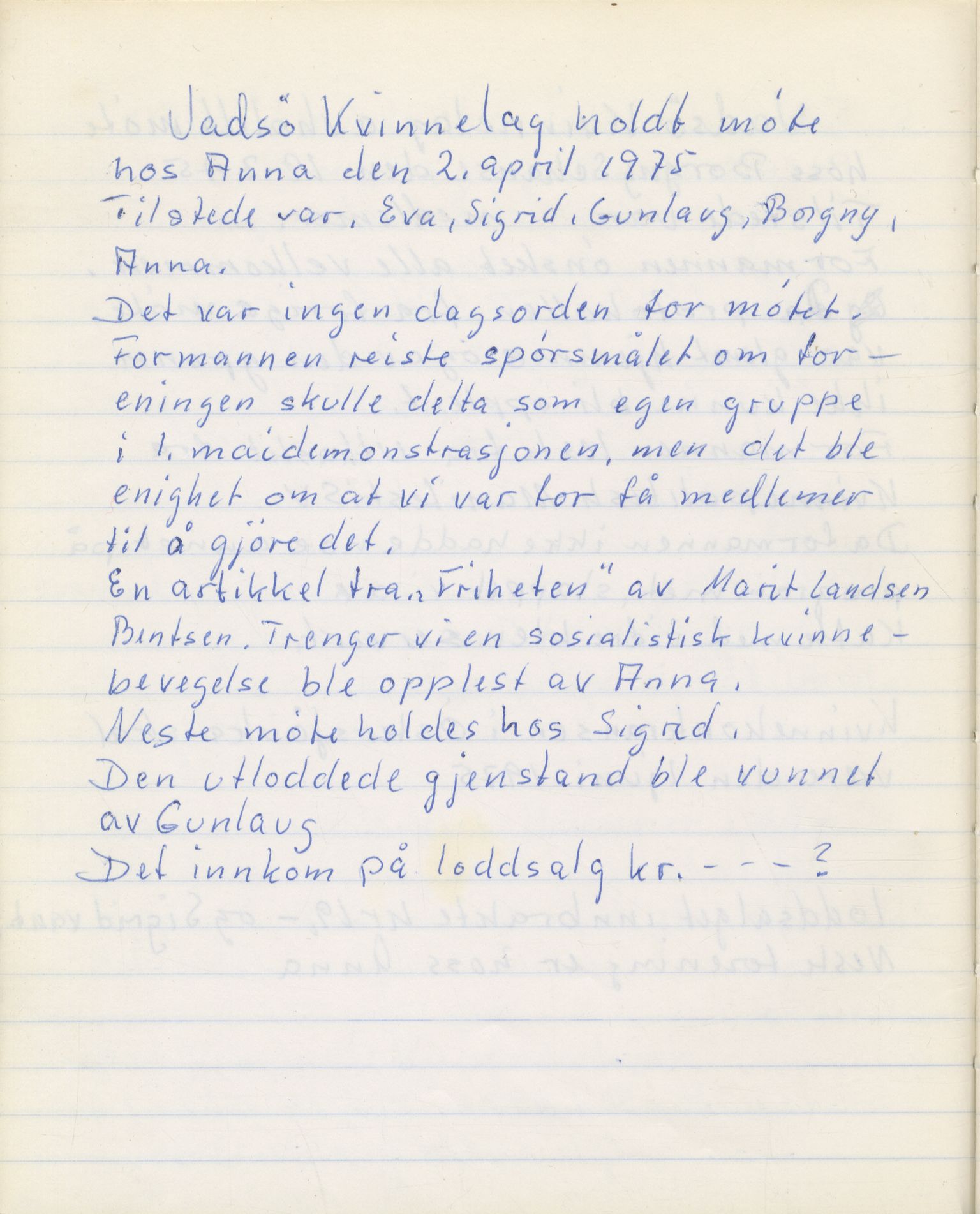 Vadsø Kvinnelag, FMFB/A-1054/A/L0003: Møteprotokoll, 1971-1980, s. 69