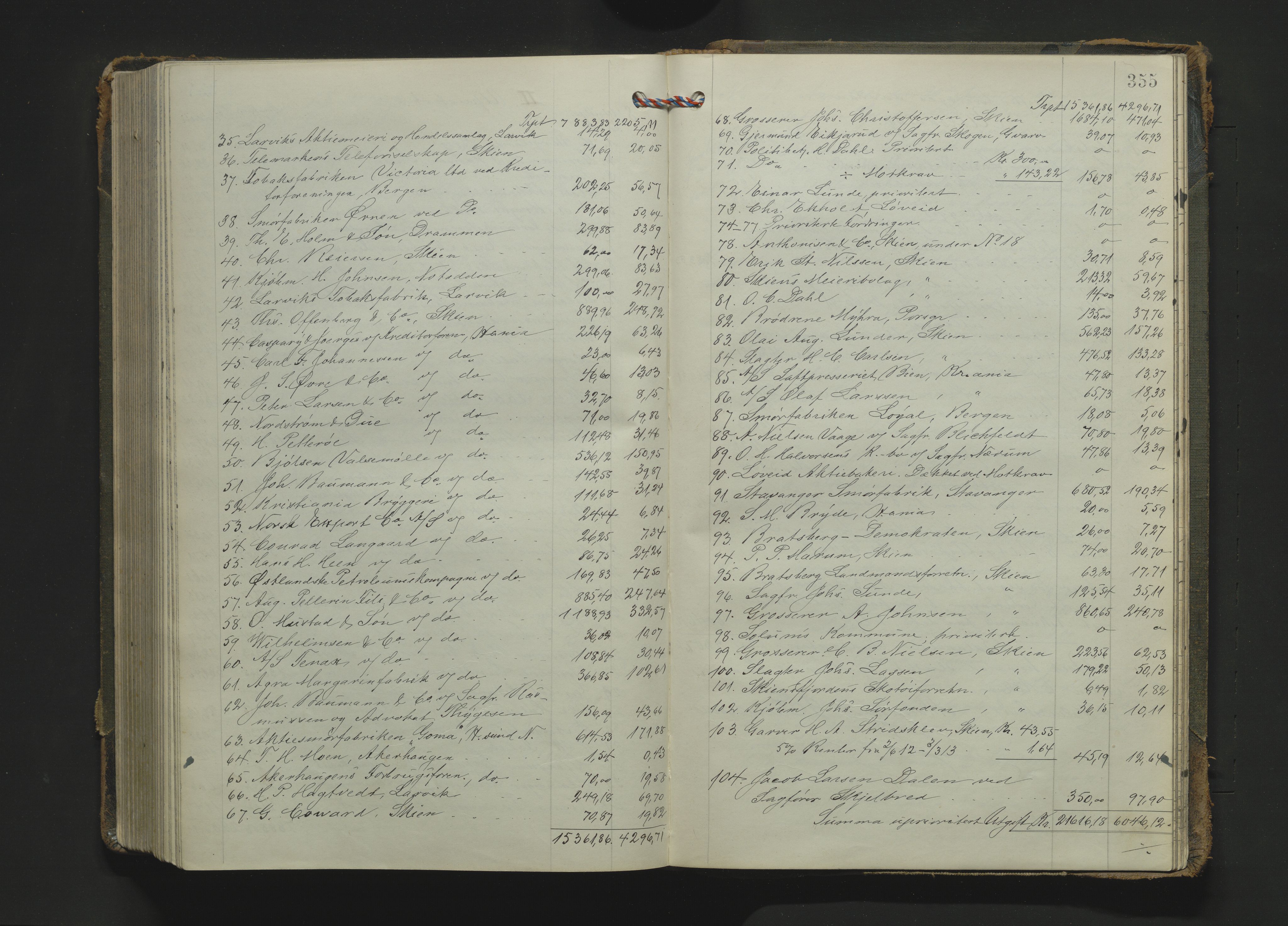 Gjerpen sorenskriveri, SAKO/A-216/H/Hb/Hbc/Hbca/L0004: Skifteutlodningsprotokoll, Sorenskriveriet, 1904-1916, s. 354b-355a