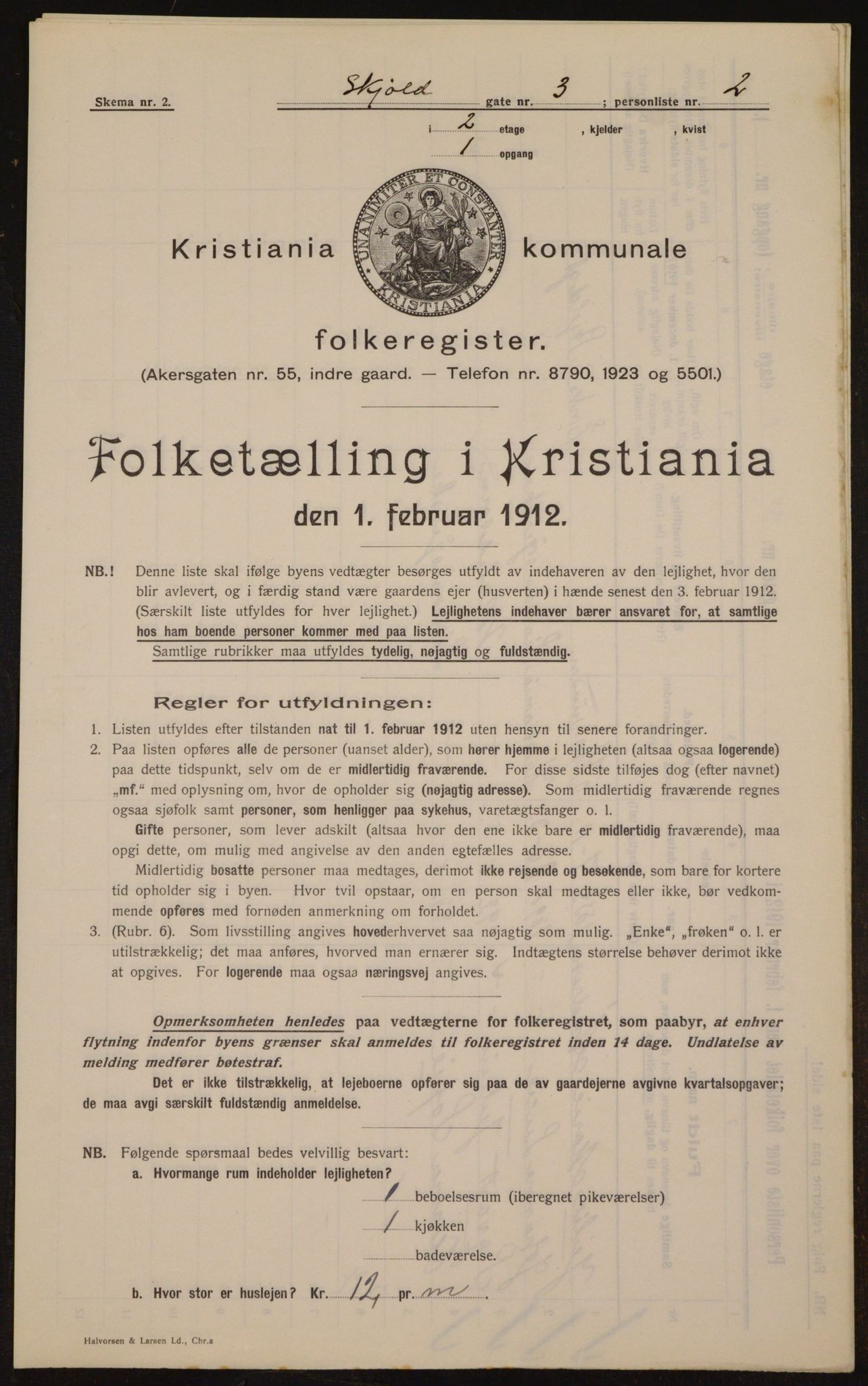 OBA, Kommunal folketelling 1.2.1912 for Kristiania, 1912, s. 96466