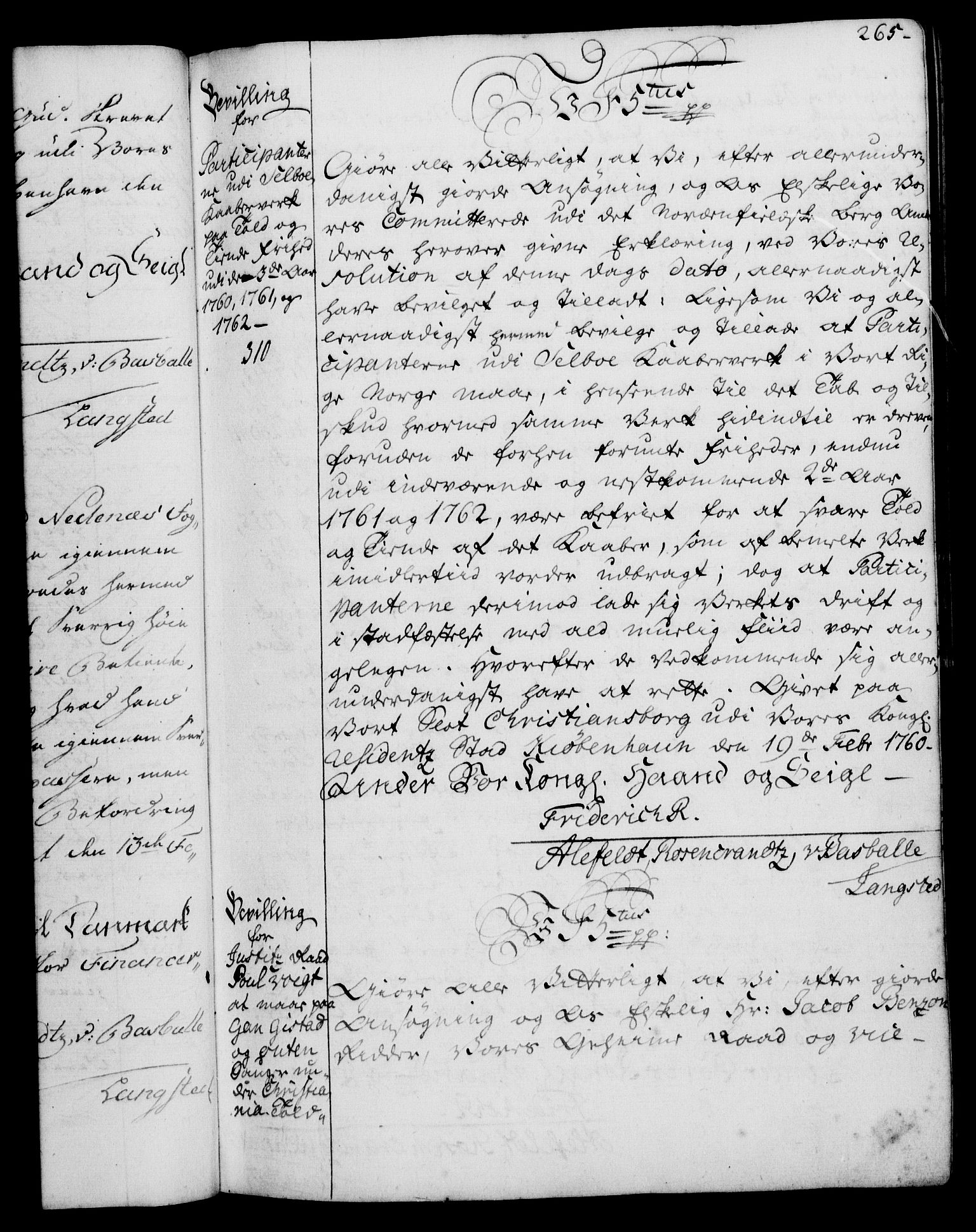 Rentekammeret, Kammerkanselliet, RA/EA-3111/G/Gg/Gga/L0007: Norsk ekspedisjonsprotokoll med register (merket RK 53.7), 1759-1768, s. 265