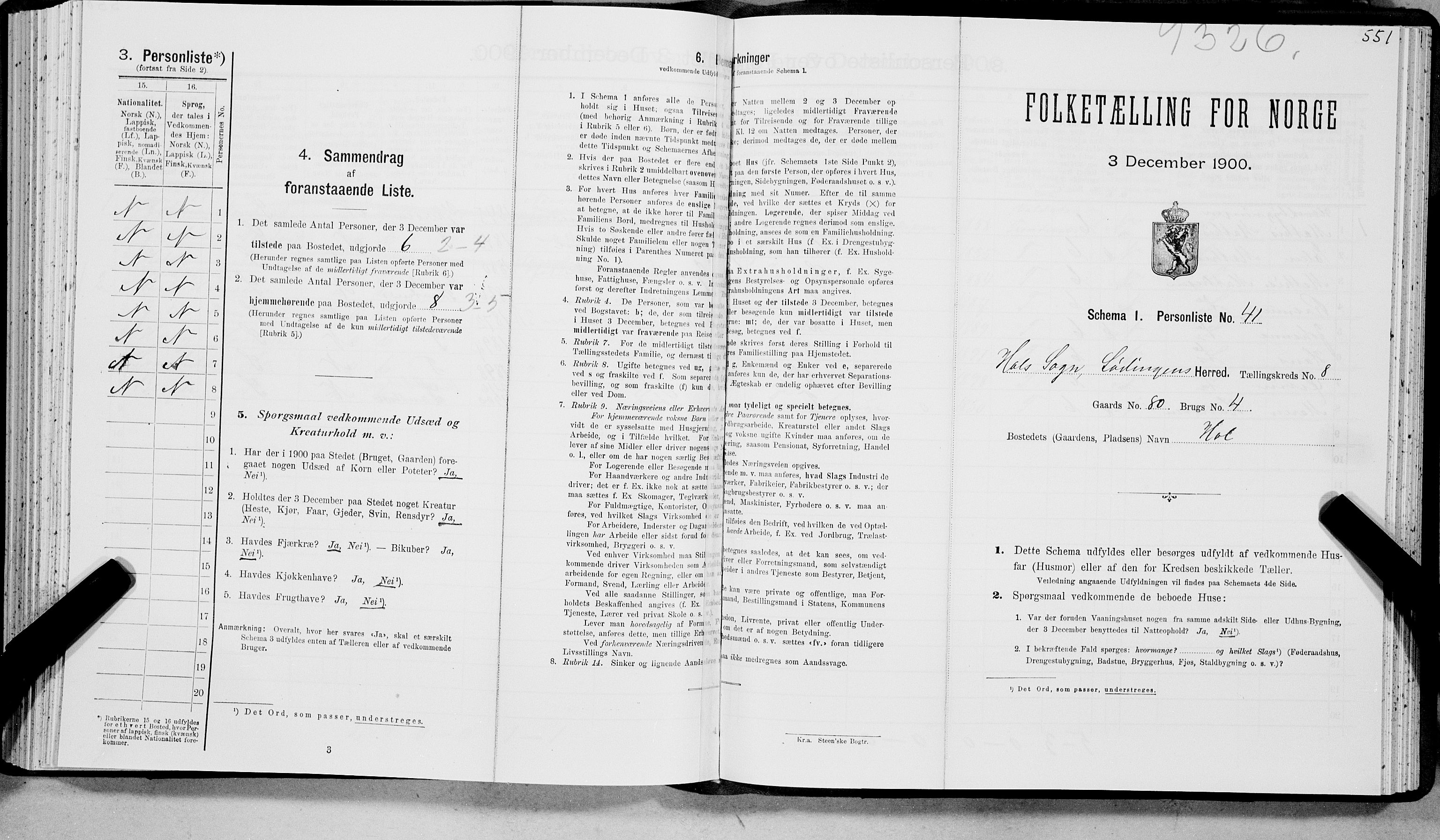 SAT, Folketelling 1900 for 1851 Lødingen herred, 1900, s. 1032
