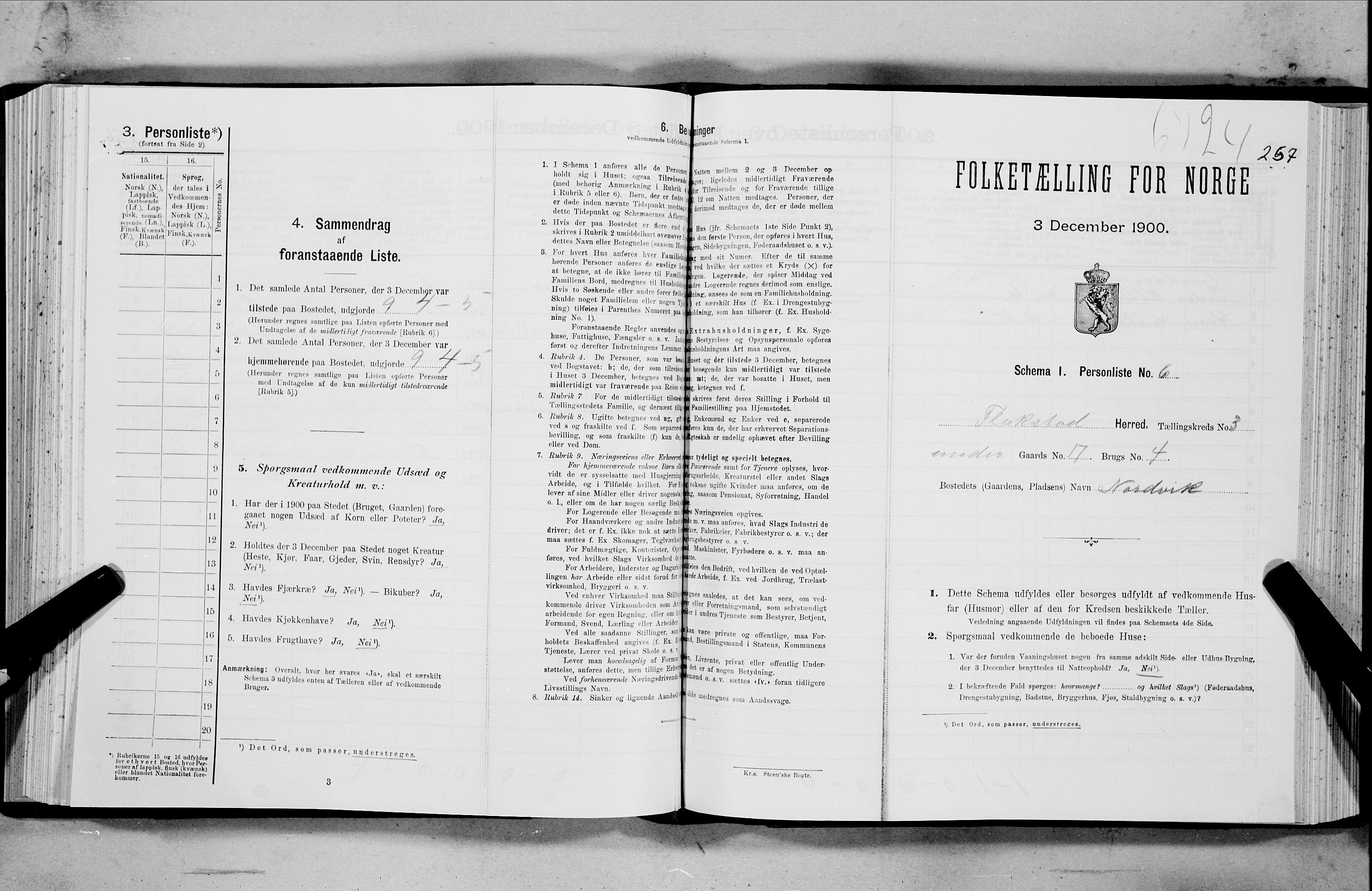 SAT, Folketelling 1900 for 1859 Flakstad herred, 1900, s. 277