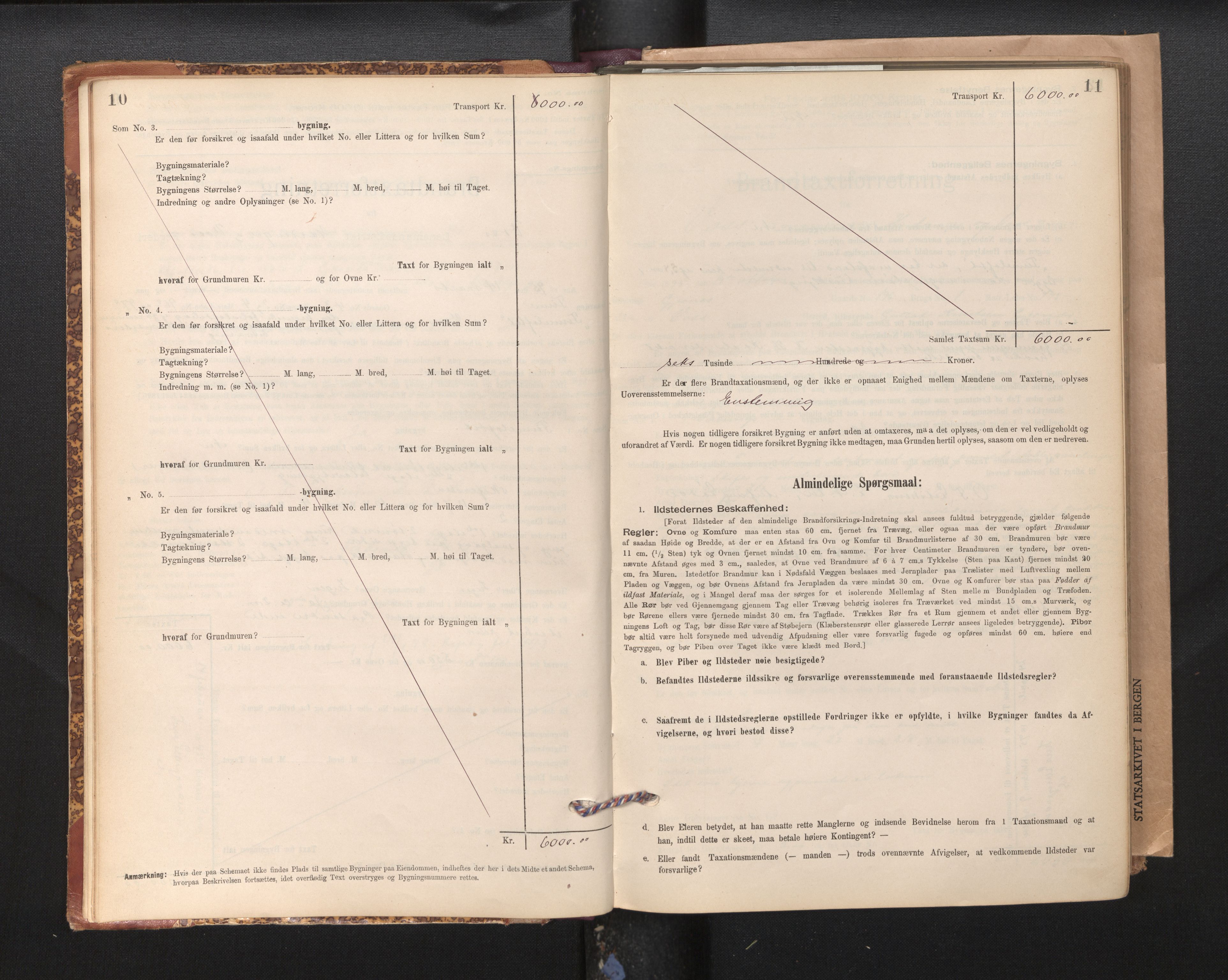 Lensmannen i Voss, SAB/A-35801/0012/L0008: Branntakstprotokoll, skjematakst, 1895-1945, s. 10-11