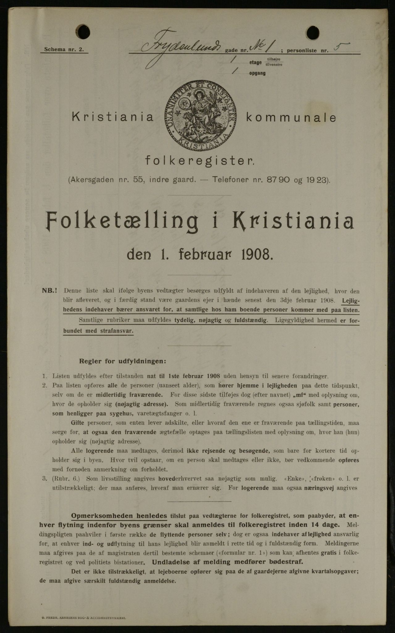 OBA, Kommunal folketelling 1.2.1908 for Kristiania kjøpstad, 1908, s. 25203