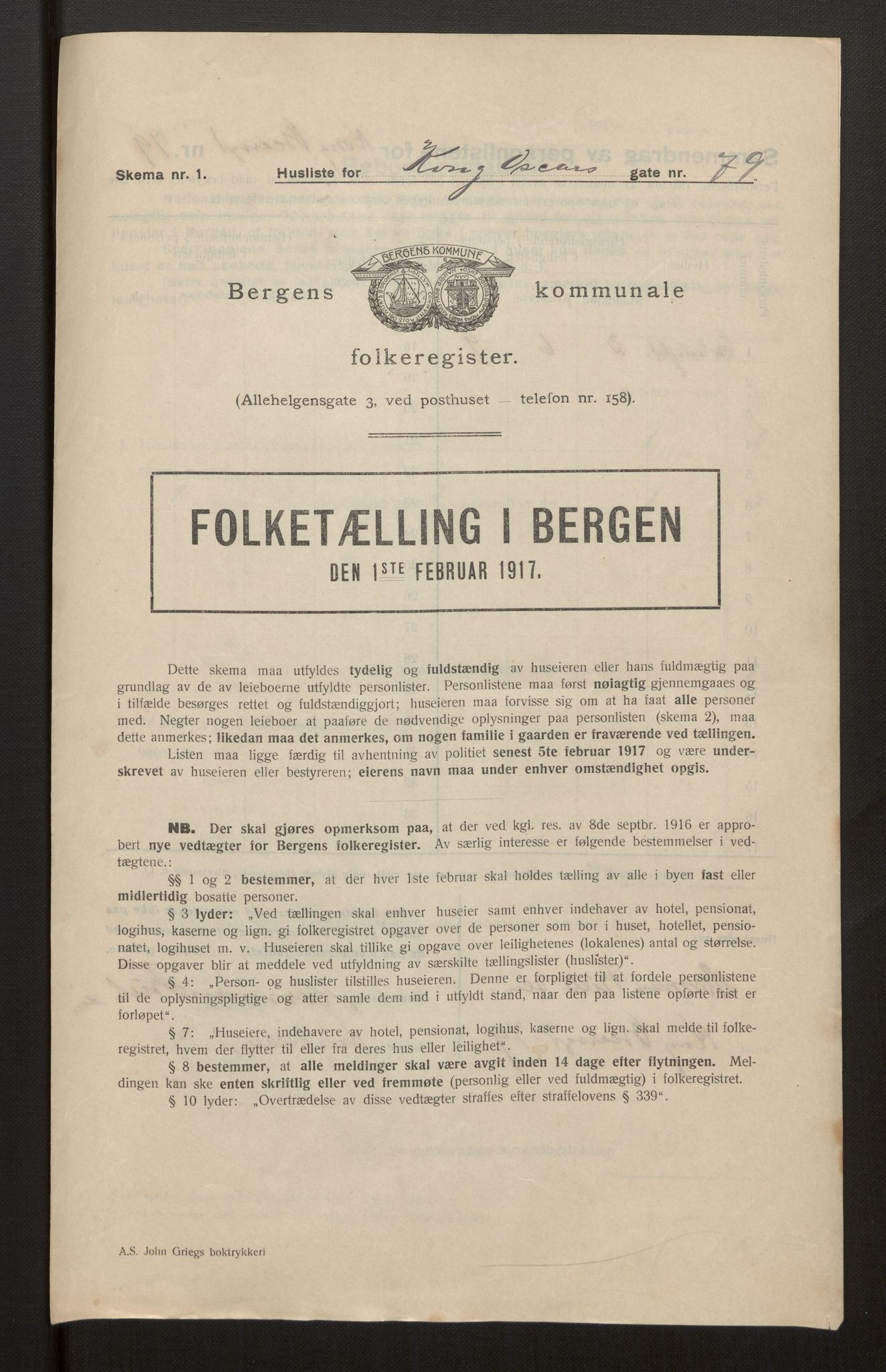 SAB, Kommunal folketelling 1917 for Bergen kjøpstad, 1917, s. 19388
