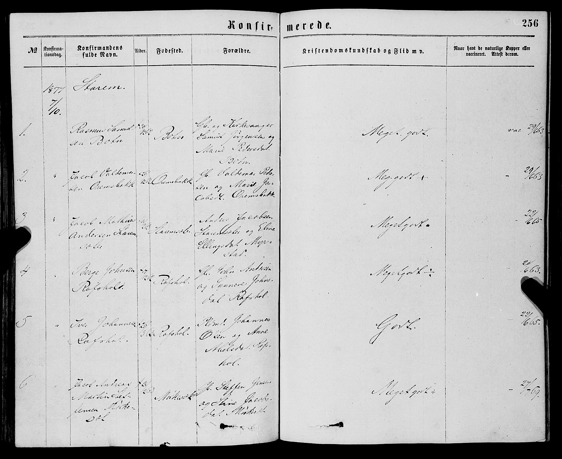 Eid sokneprestembete, AV/SAB-A-82301/H/Haa/Haaa/L0010: Ministerialbok nr. A 10, 1867-1878, s. 256