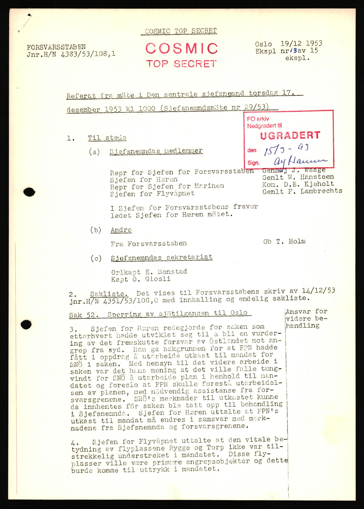 Forsvaret, Den sentrale sjefsnemnd, AV/RA-RAFA-6733, 1953-1956, s. 13