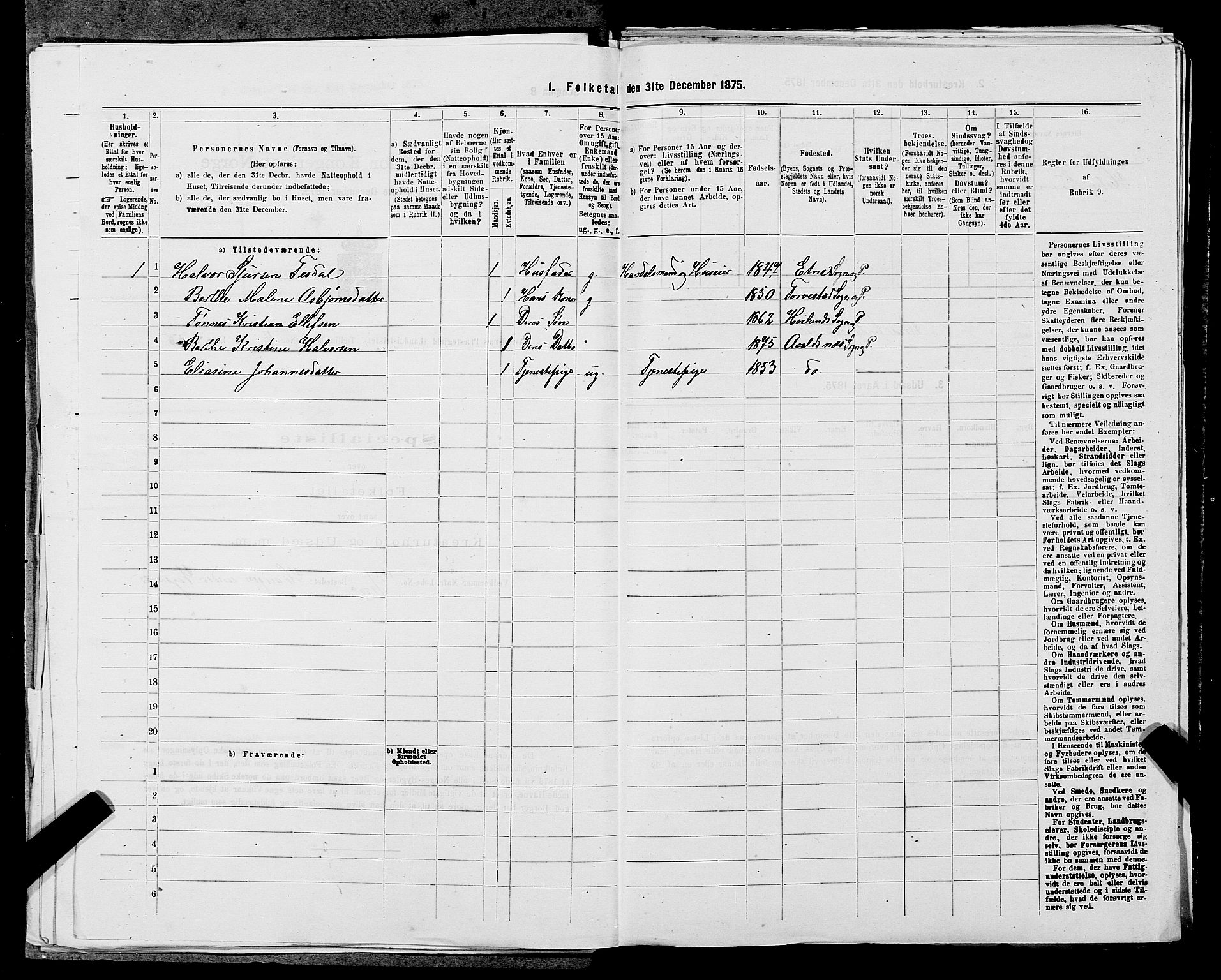 SAST, Folketelling 1875 for 1147L Avaldsnes prestegjeld, Avaldsnes sokn og Kopervik landsokn, 1875, s. 616