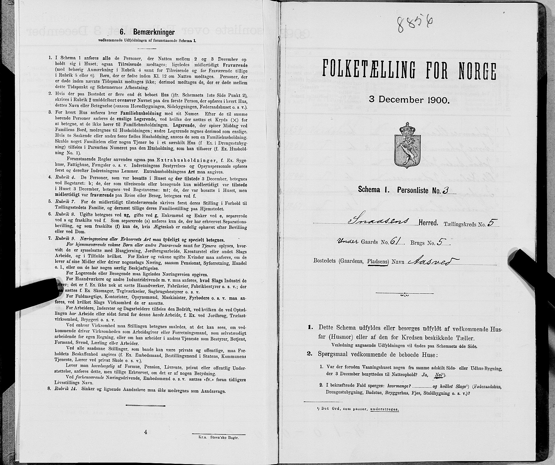 SAT, Folketelling 1900 for 1736 Snåsa herred, 1900, s. 1133